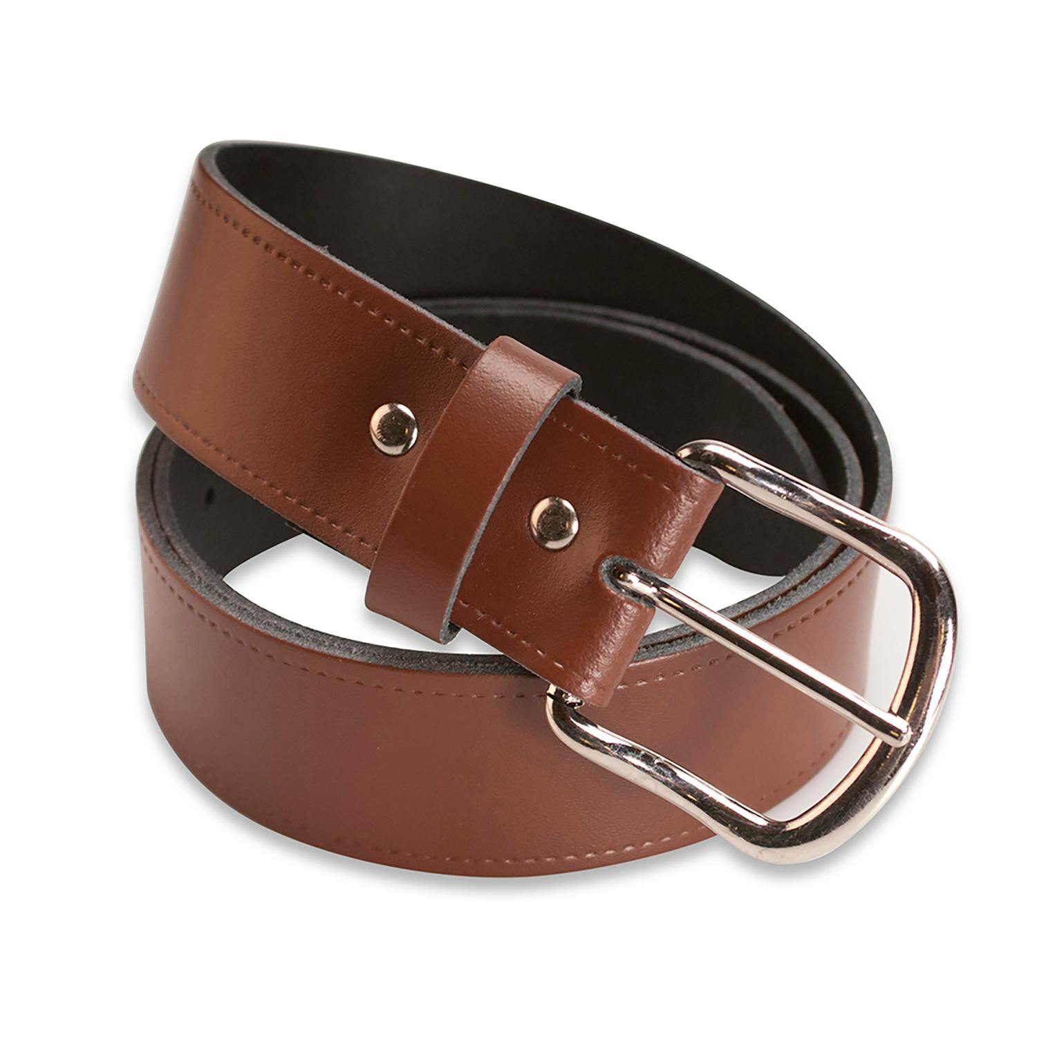 Hawkdale Women's Brown Uk Made Leather Belt 1.5" Wide - Xxl - 44-48"