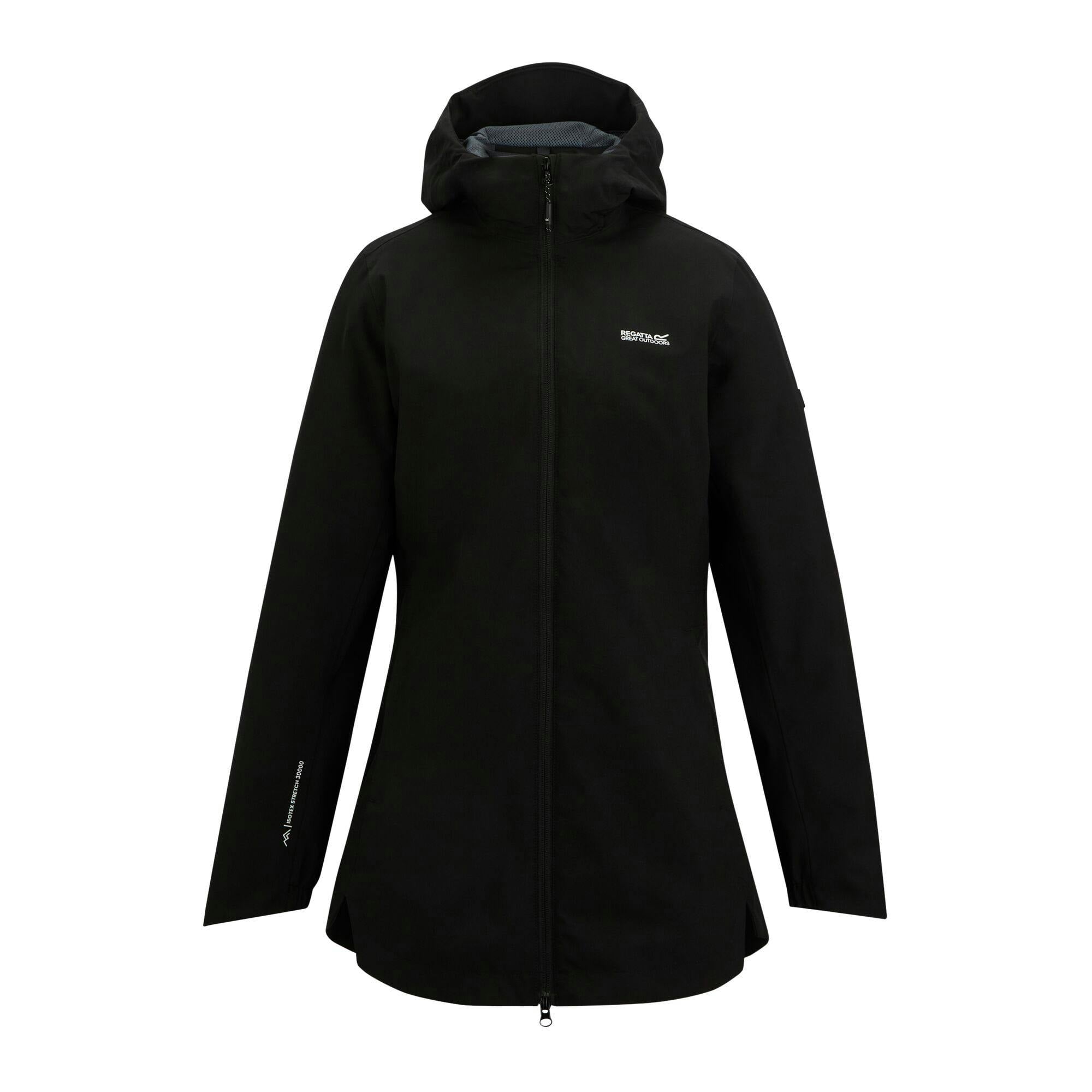 Regatta Women's Black Natalina Waterproof Jacket - 16 Uk - 100% Recycled Polyester