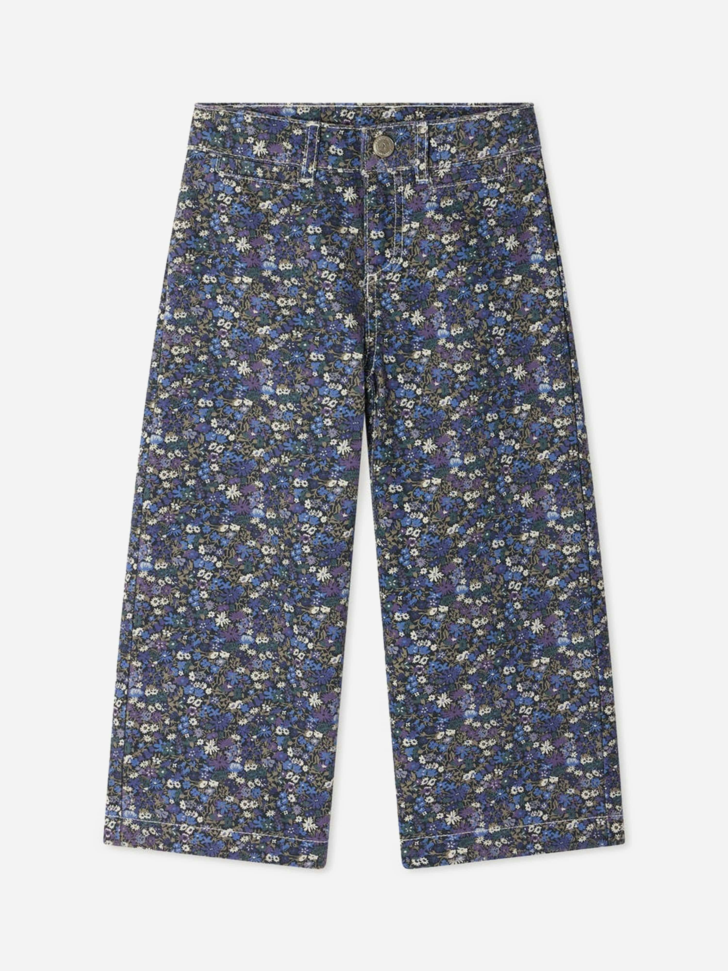 Bonpoint Girls Blue Gersande Wide Leg Jeans In - 6 Yrs