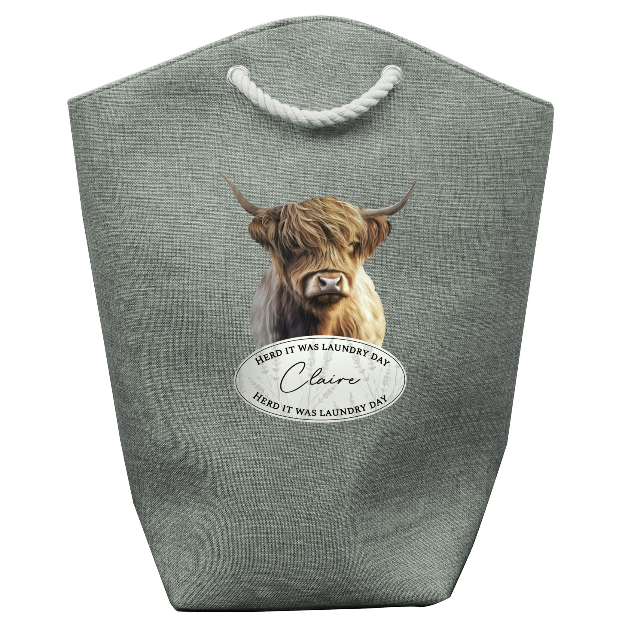 Rackhams Personalised Highland Cow Laundry Bag