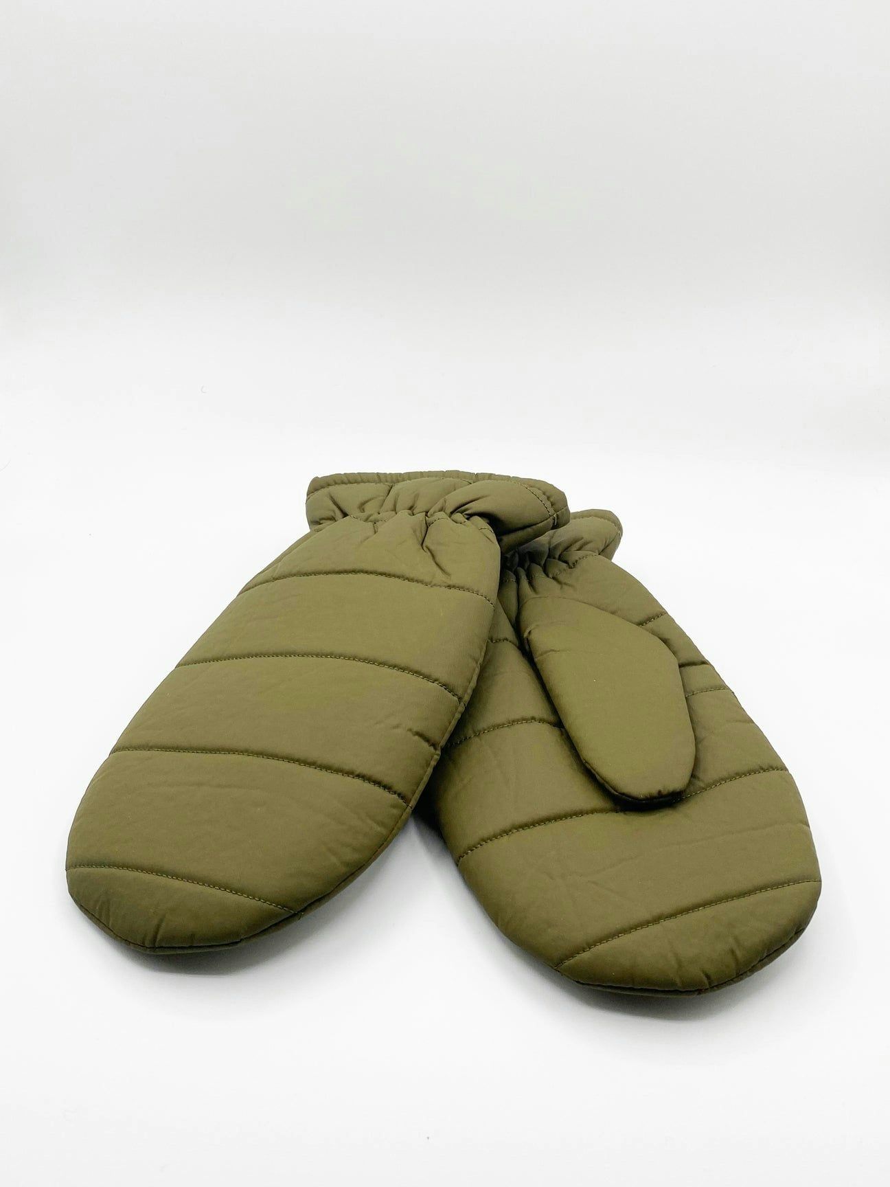 Svnx Men's Khaki Quilted Winter Mittens In - Image 3