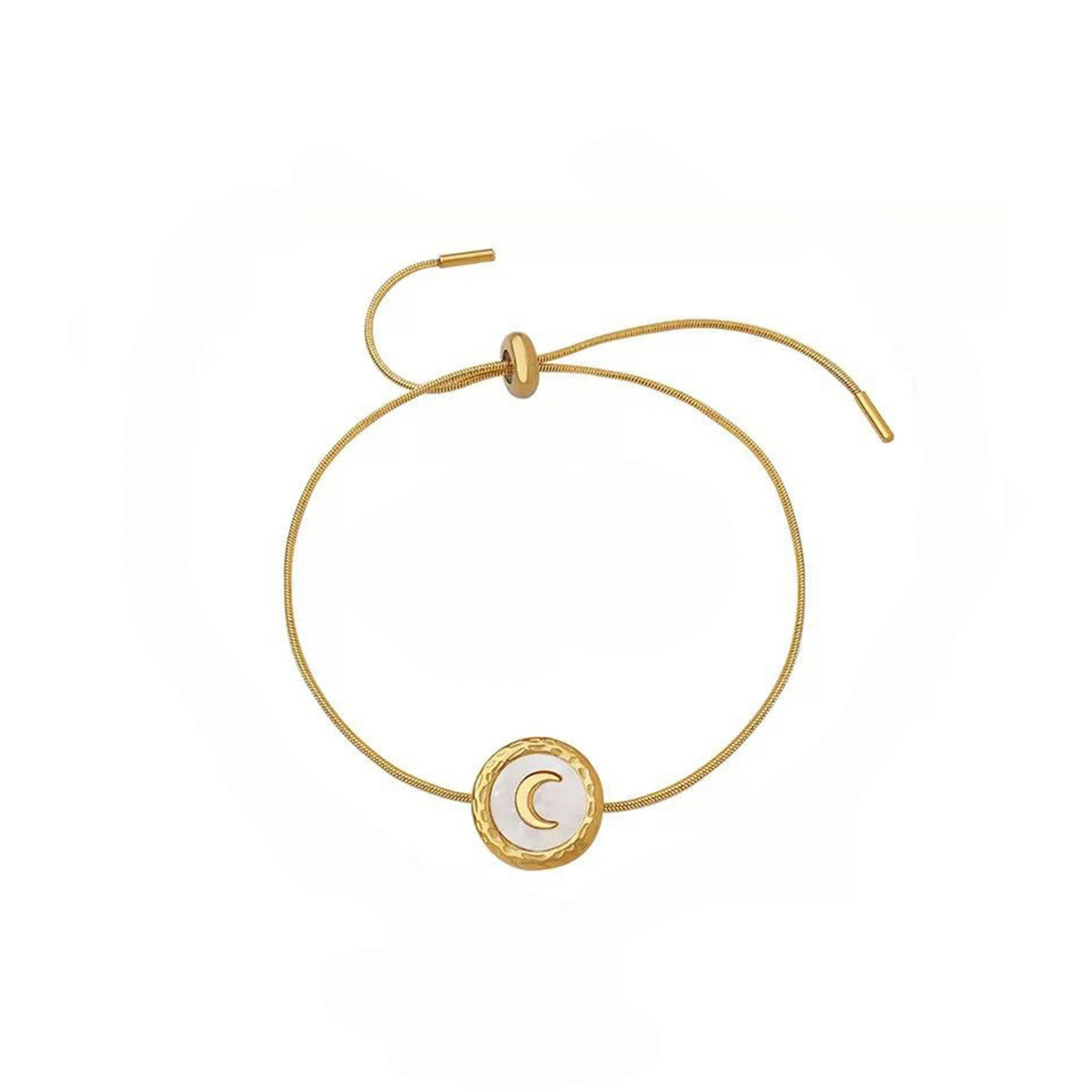 Luxe Tones Gold Aetheria Luxe 18Ct Plated Crescent Moon Bracelet
