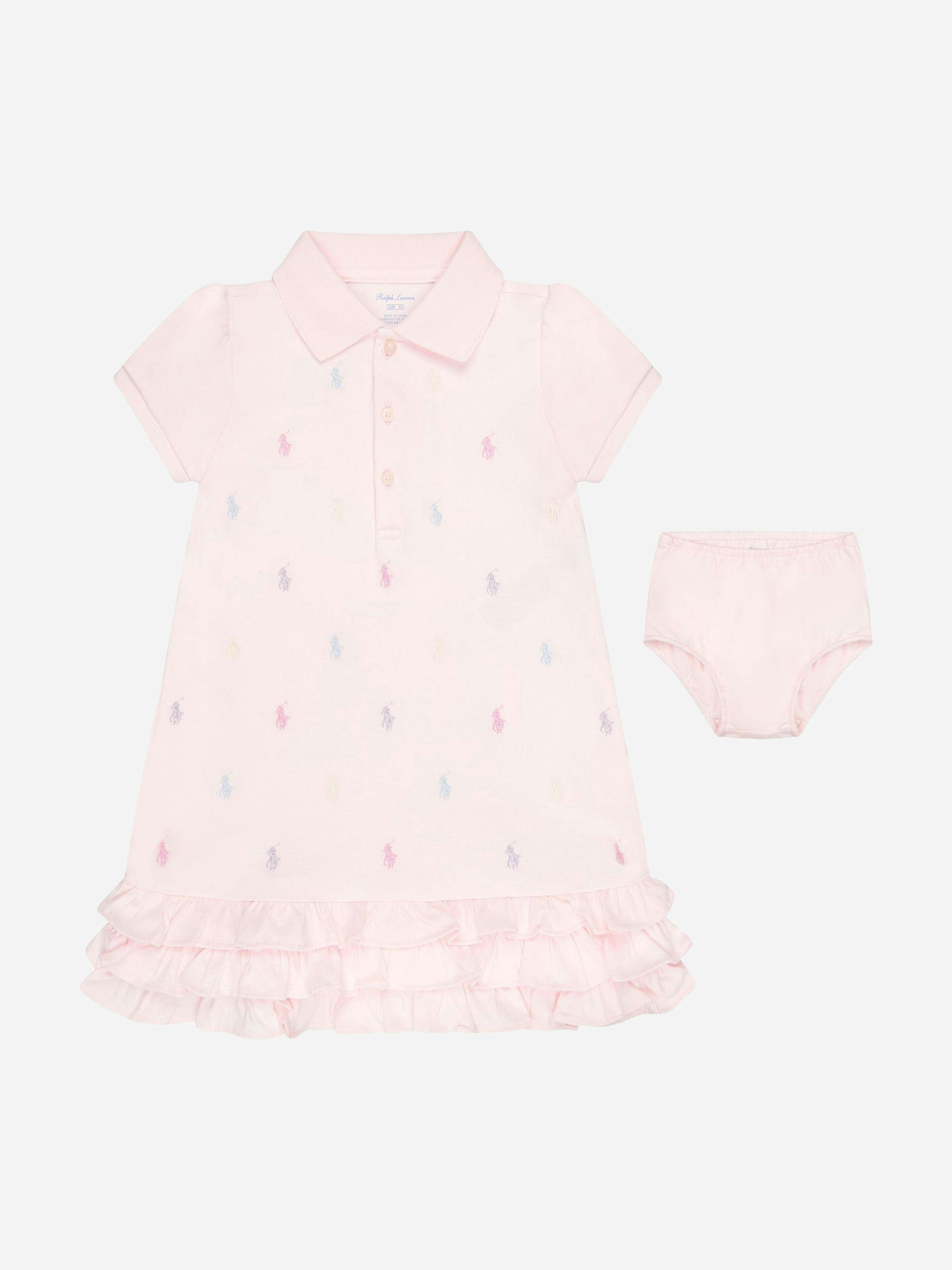 Ralph Lauren Kids Girls Brown Ralph Lauren Baby Schiffli Dress - 24 Mths