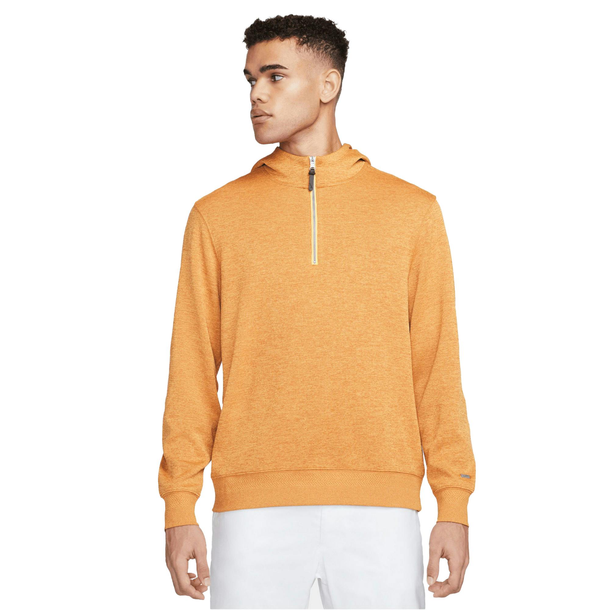 Nike Men's Orange/Silver Dri-Fit Golf Hoodie - Monarch/Laser /Brushed - Monarch/Laser /Brushed - Xl - 100% Polyester