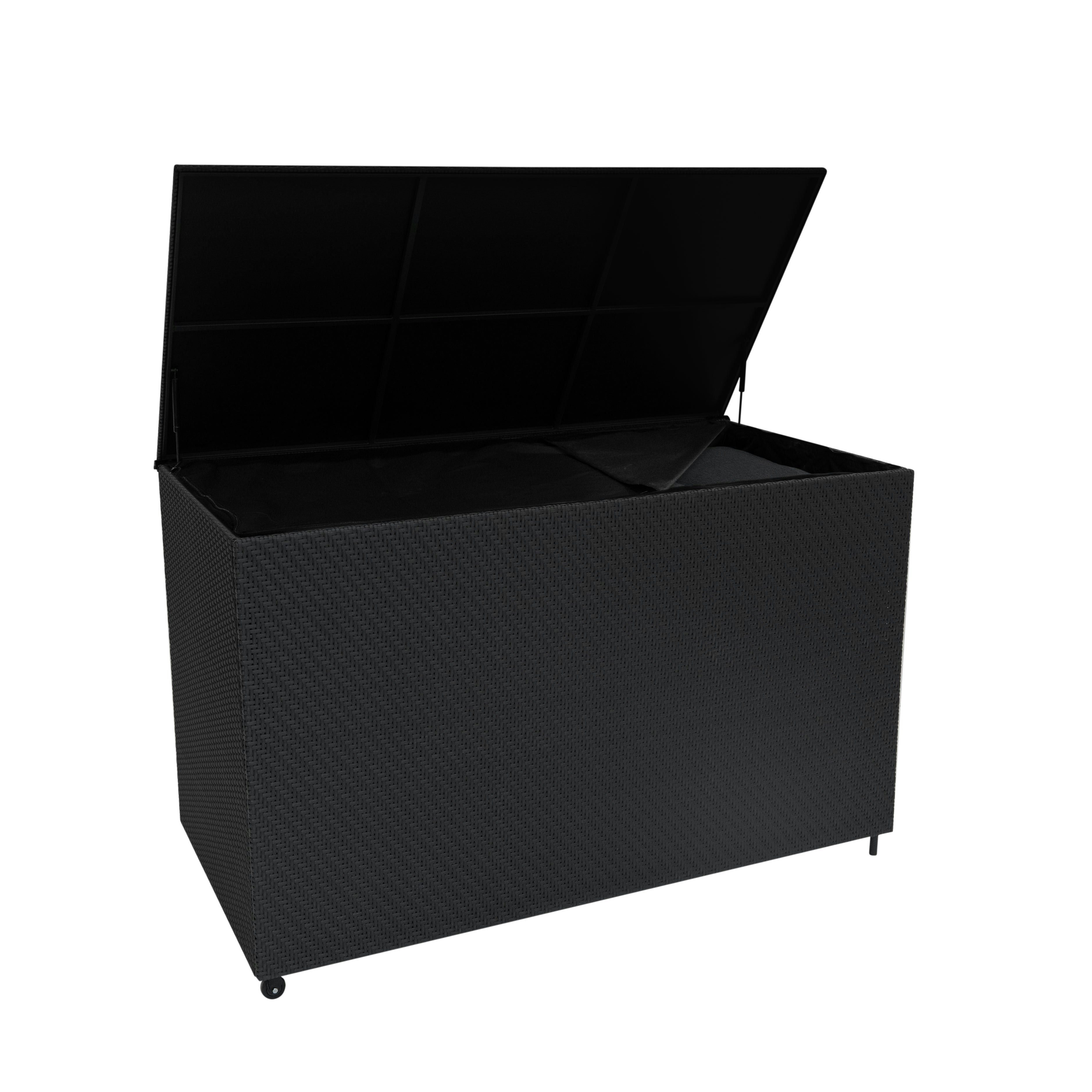 Jardi Black Serafina Rattan Cushion Storage Box 996L