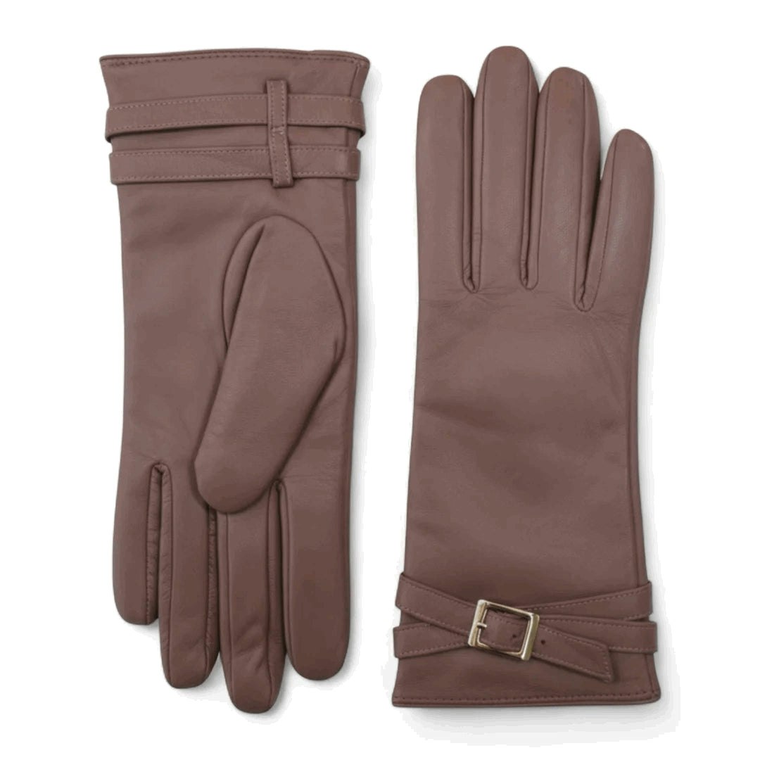 Infinity Leather Women's Beige Genuine Leather Adjustable Wrist Buckle Gloves - 2XL