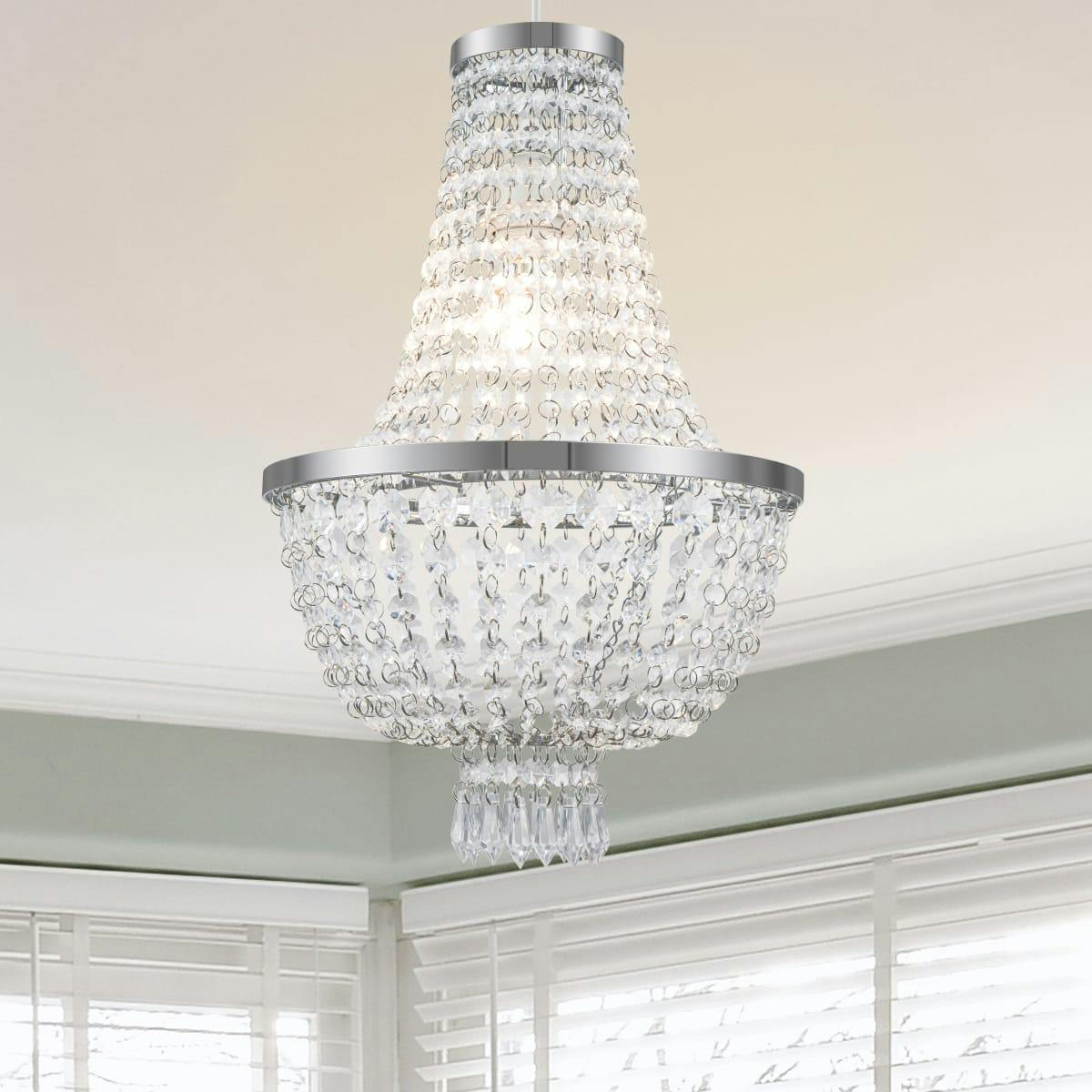 Cosylyte Light Adelle 2-Tier Easyfit Beaded Lamp Shade - Clear