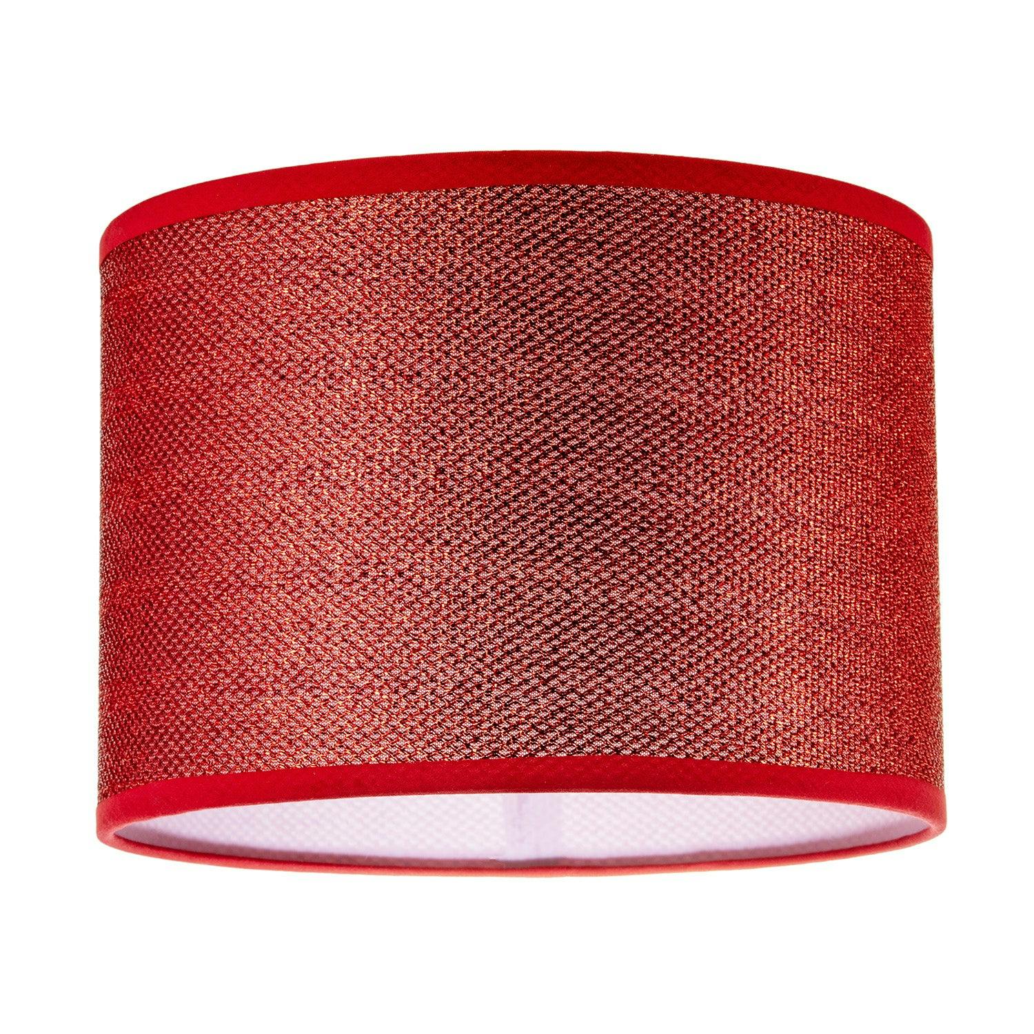 Rackhams Red Modern And Designer Mini Diamond Glitter Fabric Round Lamp Shade