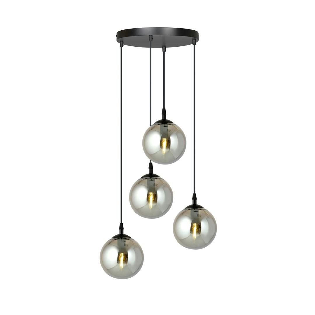 Rackhams Black Cosmo Pendant Lamp 4 X E14 With Graphite Shade