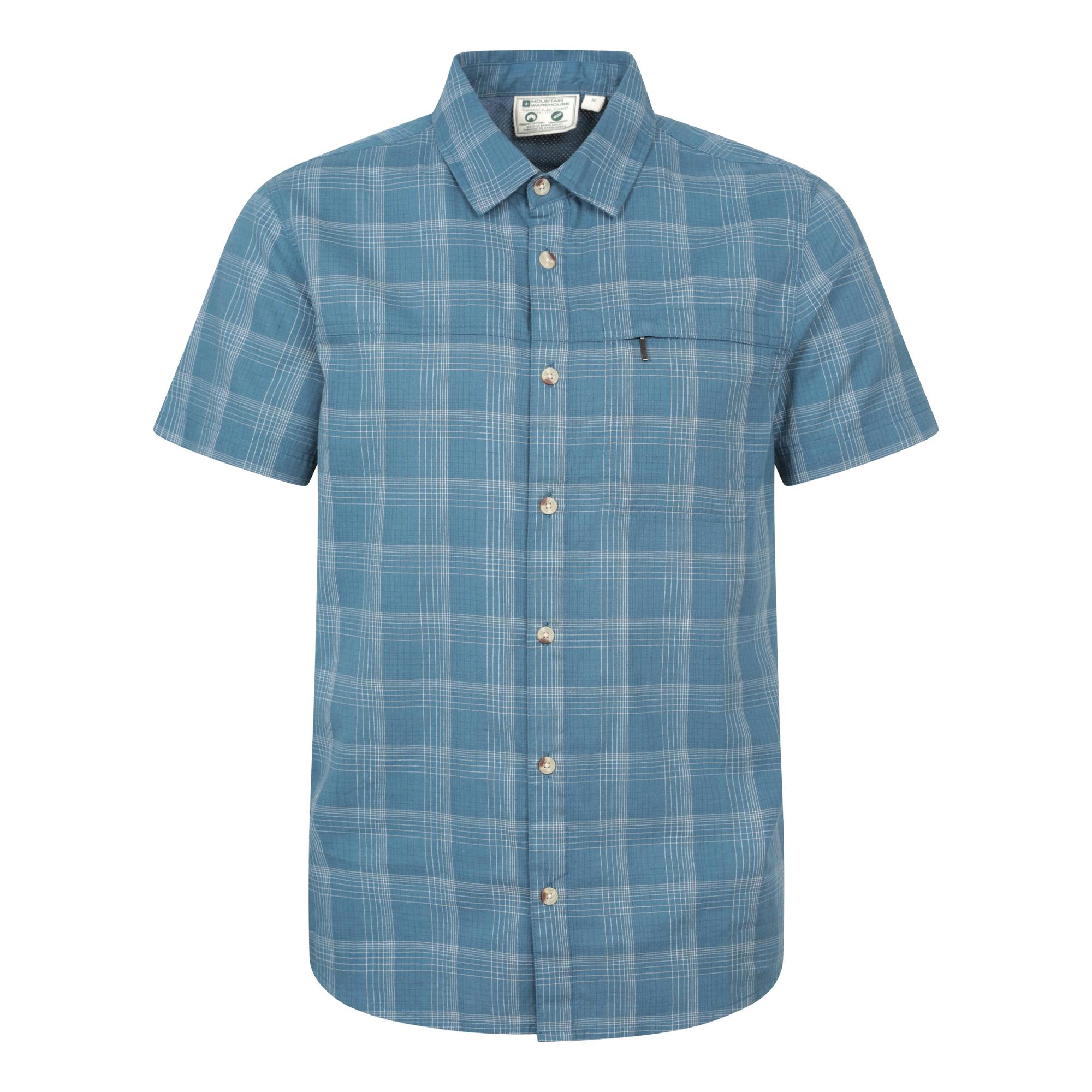 Mountain Warehouse Men's Dark/Blue Holiday Cotton Shirt - 4XL - 100% Cotton