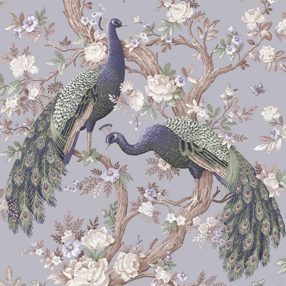Laura Ashley Belvedere Wallpaper - Pale Iris - 10M