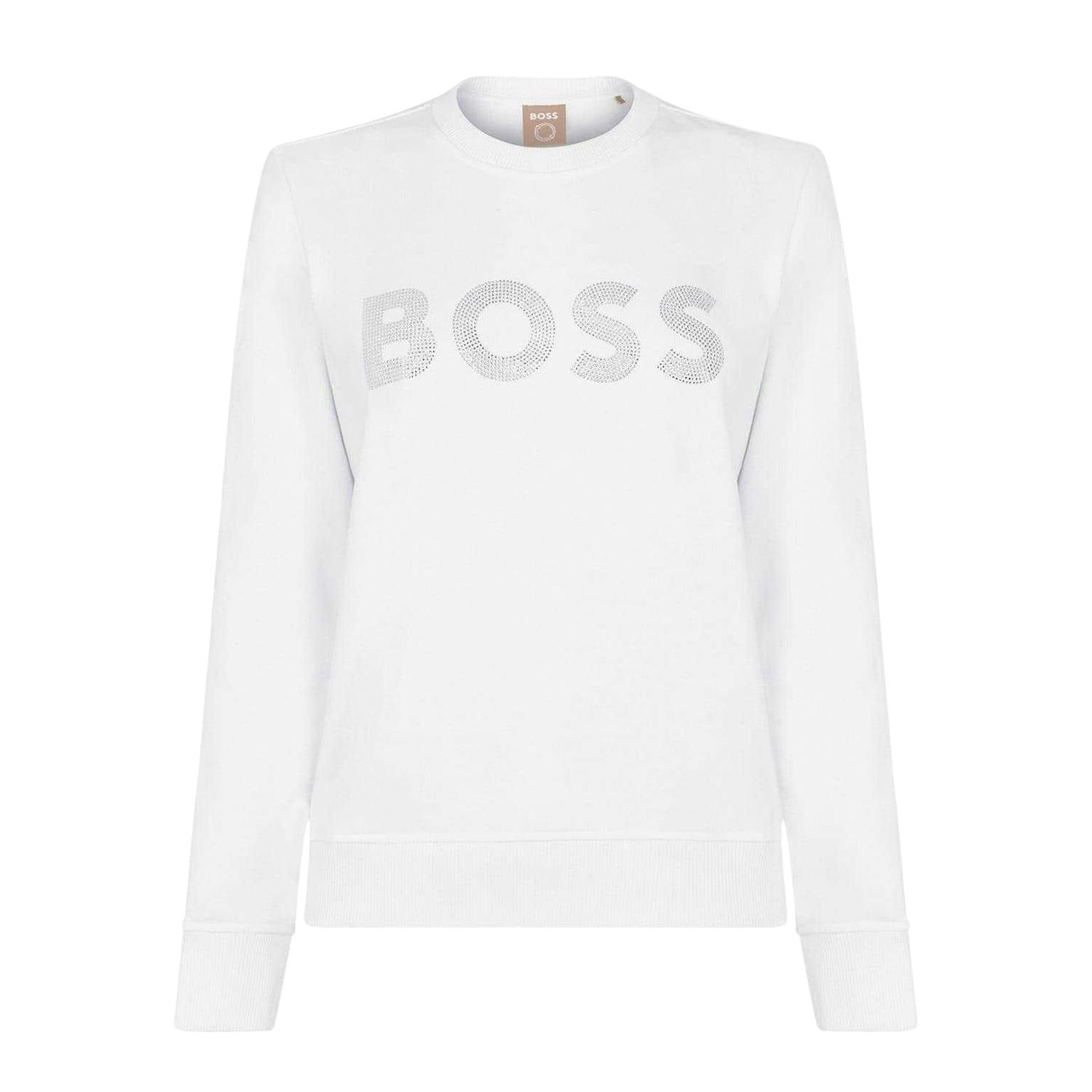 Boss Women's White Logo Sweatshirt - 12 Uk - 100% Cotton