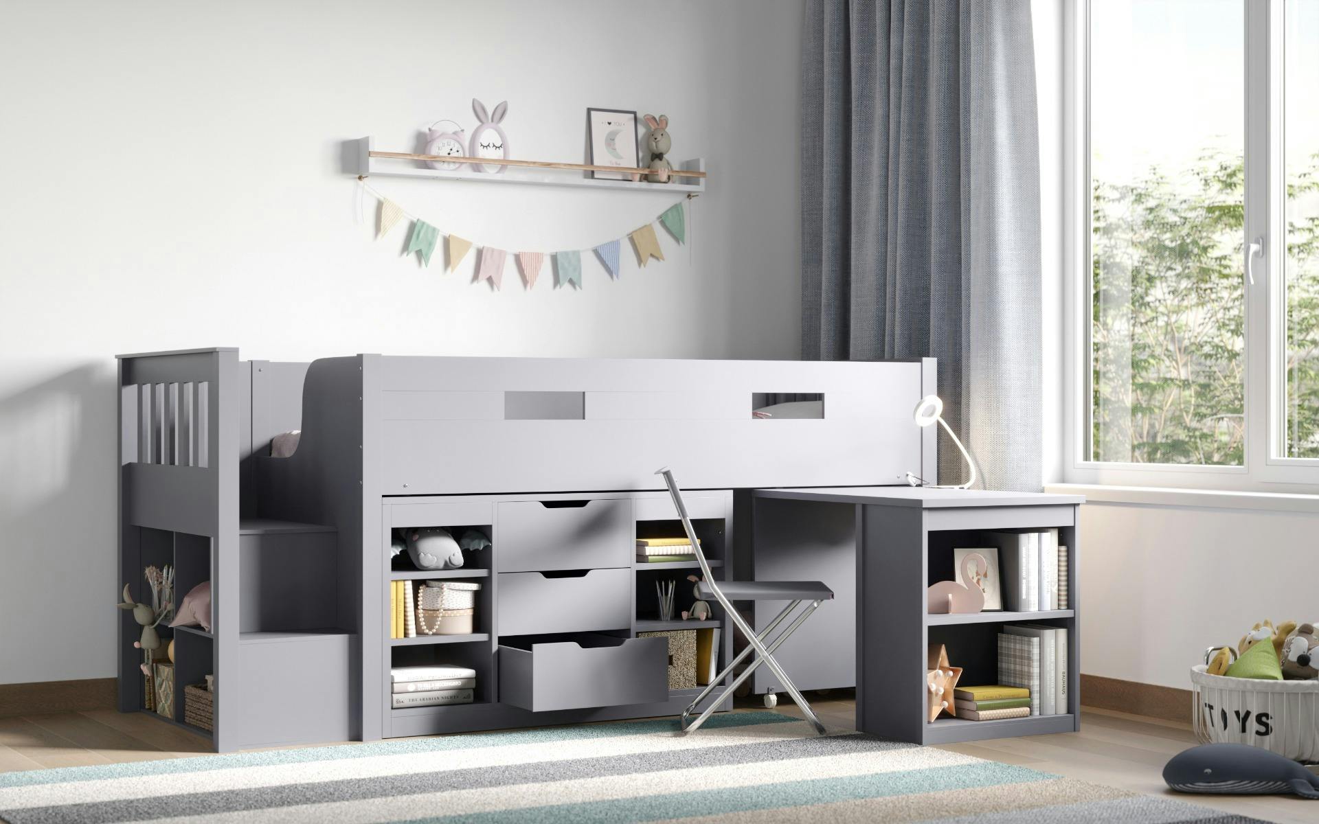 Rackhams Grey Charlie Cabin Bed