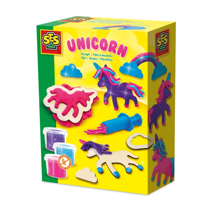 Ses Creative Pink/Blue/Purple Dough - Unicorns Neon Glitter