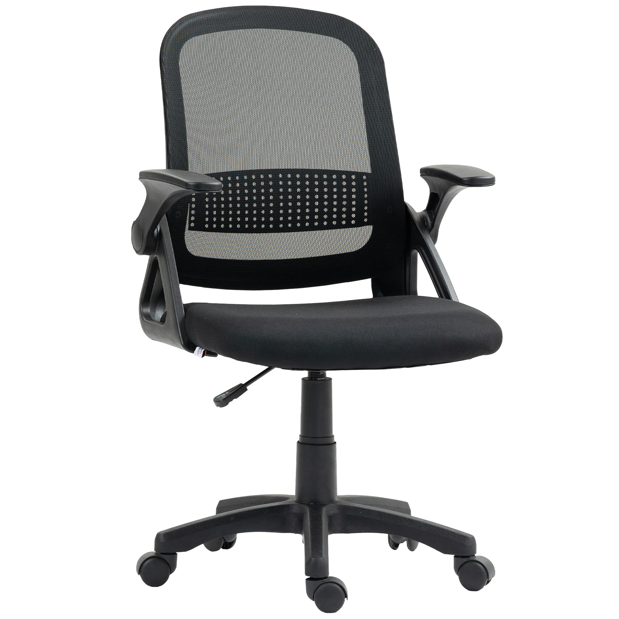Homcom Black Ergonomic Swivel Computer Chair With Flip-Up Armrests,