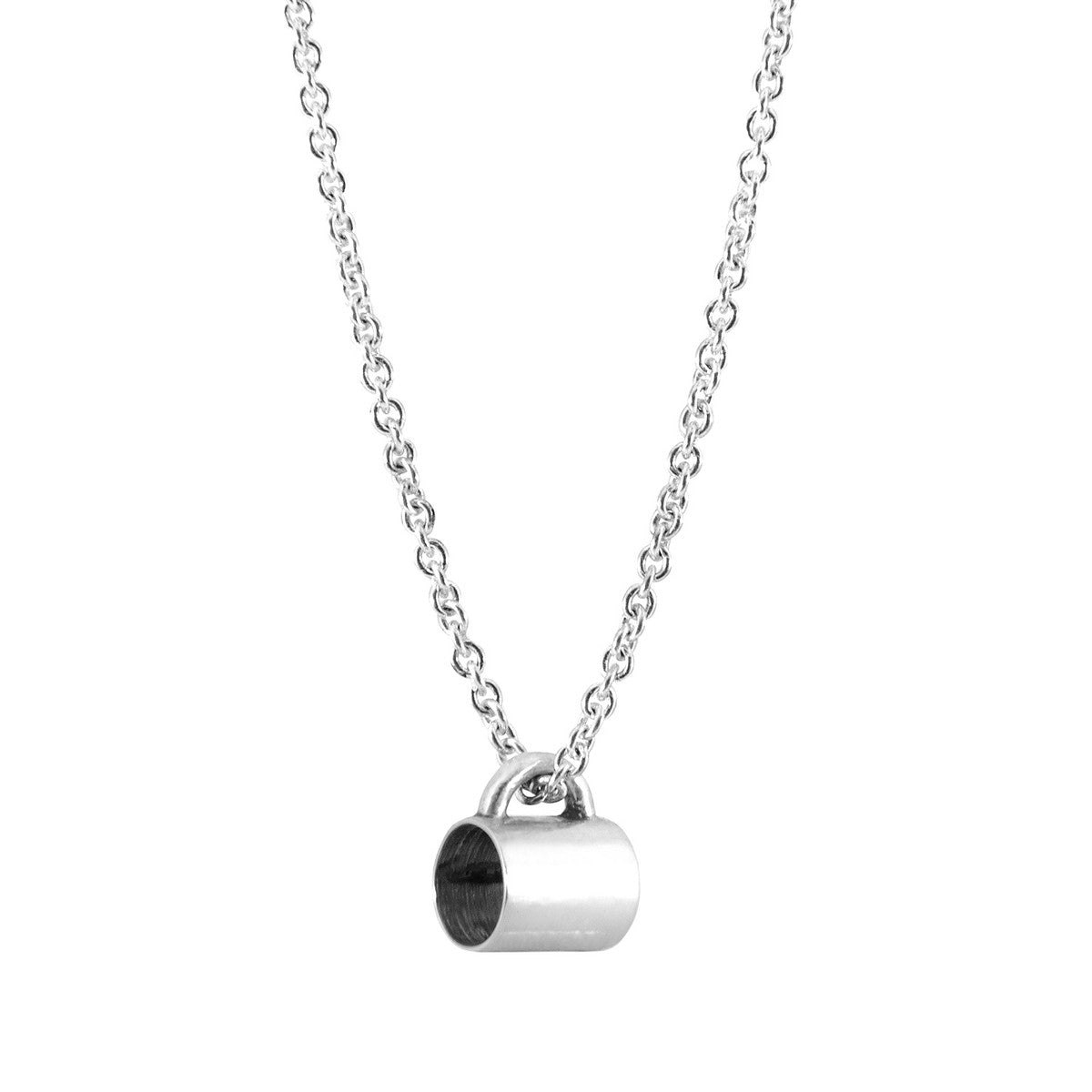 Anchor & Crew Silver Gustatory Coffee Mug Necklace Pendant - M - 45Cm (Most Popular)