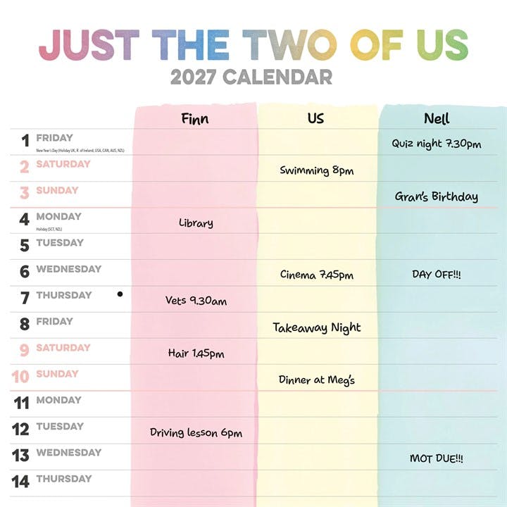 Just the Two of Us Couples Planner 2027, Couples Planners, Month To View, Gift - Image 6