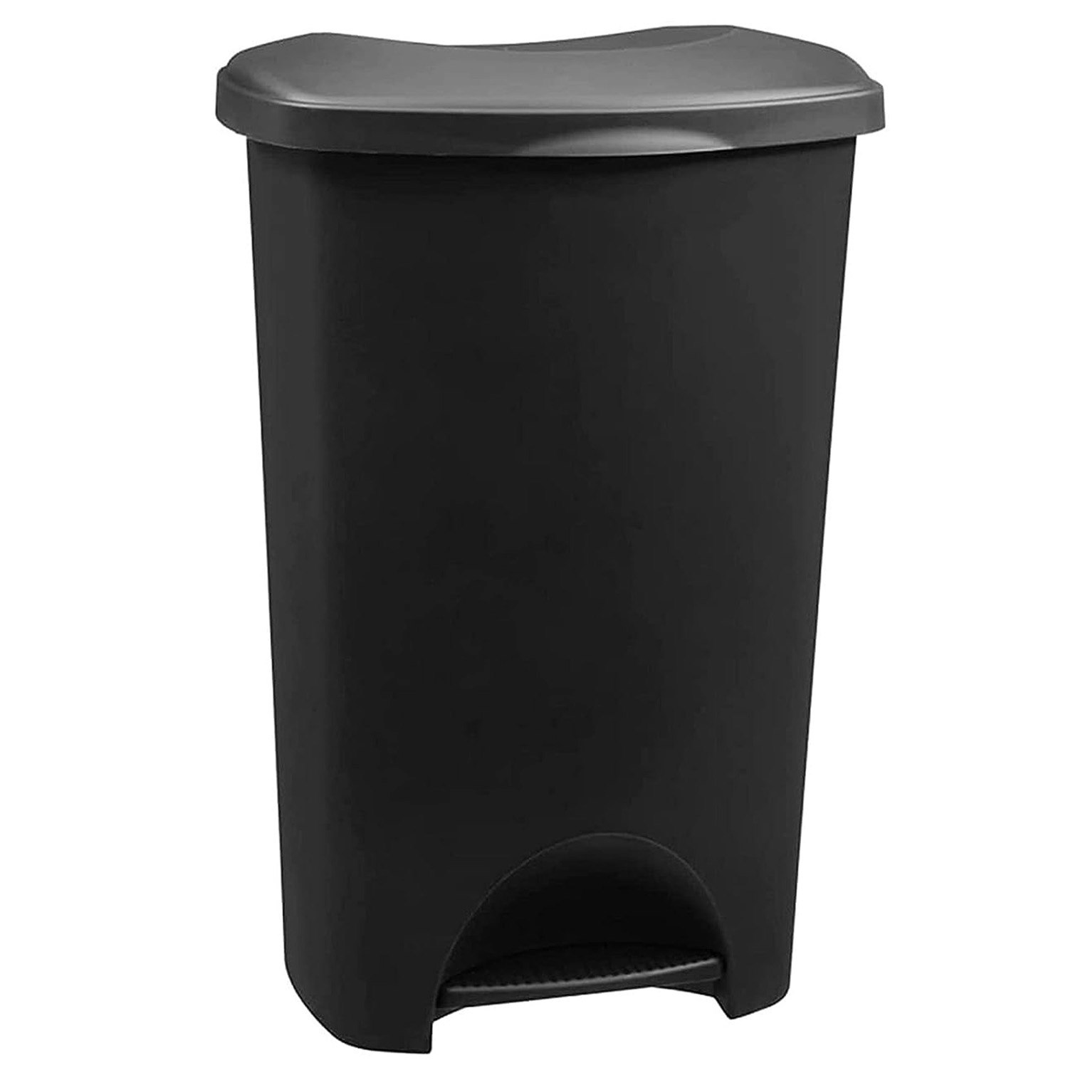 Rackhams Black 50 Litre Soft Closing Waste Rubbish Airtight Pedal Bin For Home & Office - 1 X