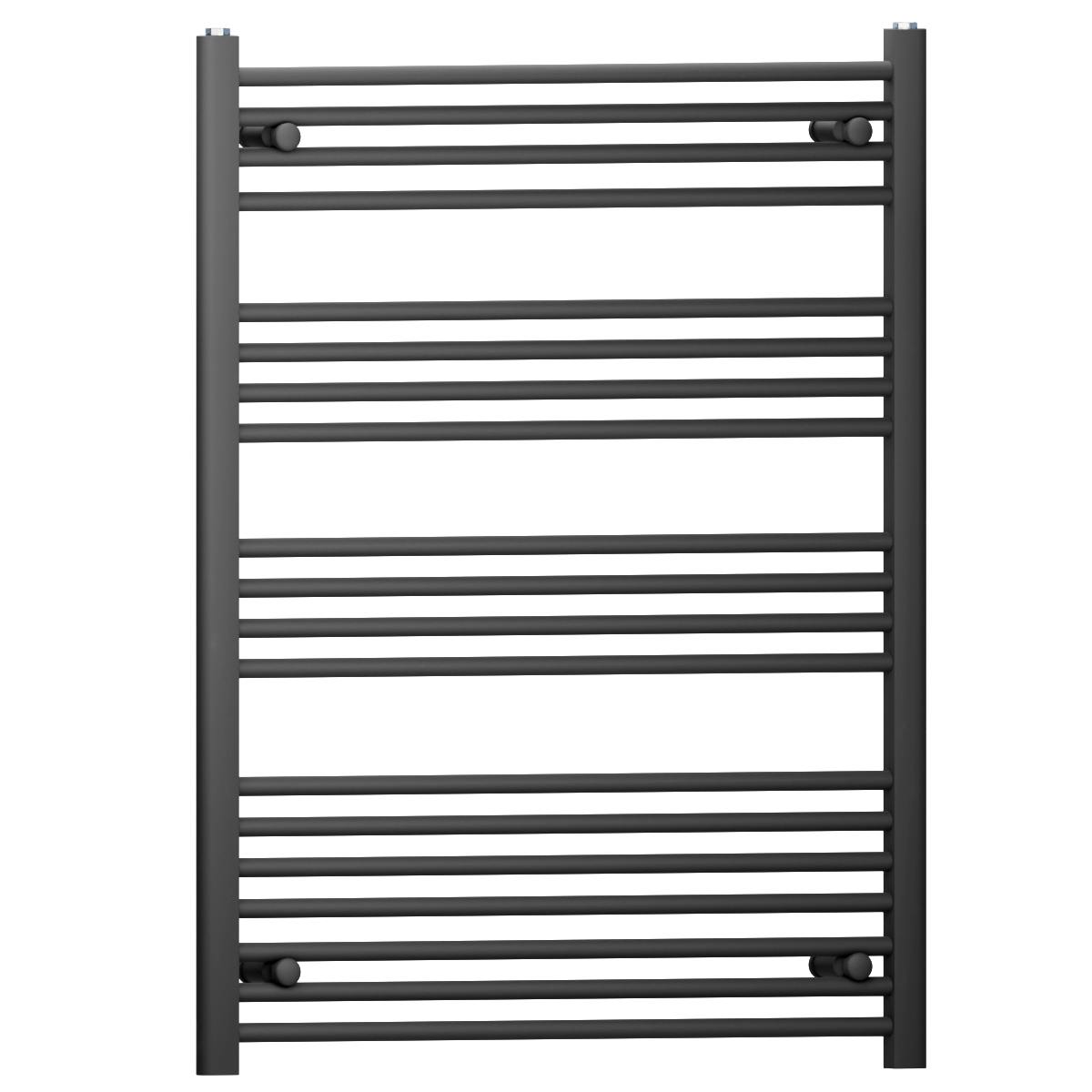Myhomeware Black 800 Mm X 1000 Mm Straight Heated Bathroom Towel Rail Radiator For Central Heating Designer