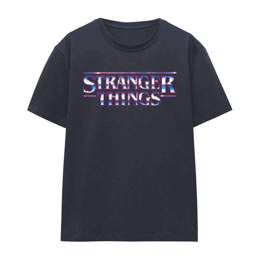 Stranger Things Women's Chrome Logo T-Shirt - Deep Navy - M - Deep Navy