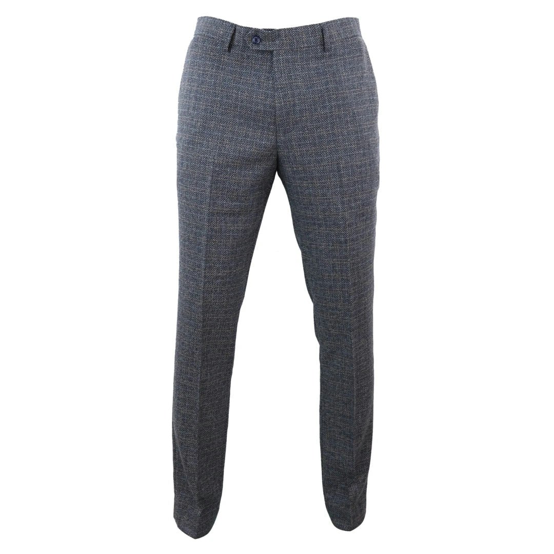 Paul Andrew Men's Ralph - Navy Tweed Trousers - 40W 32L