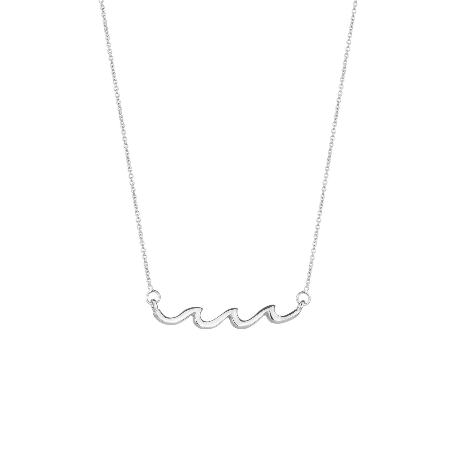 Spero London Silver Sterling Wave Necklace