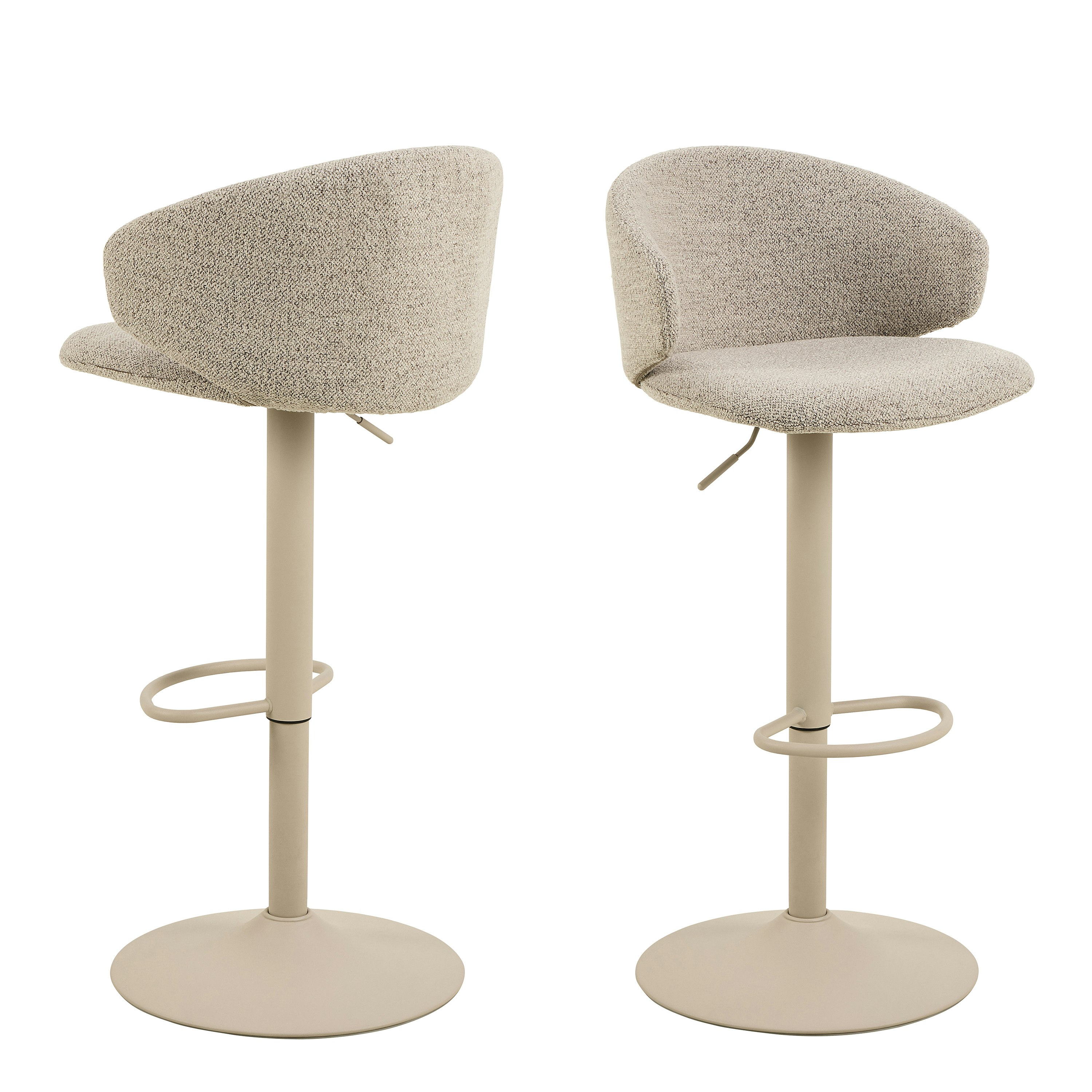 Rackhams Beige Ella Swivel Bar Stool Set Of 2 - 1