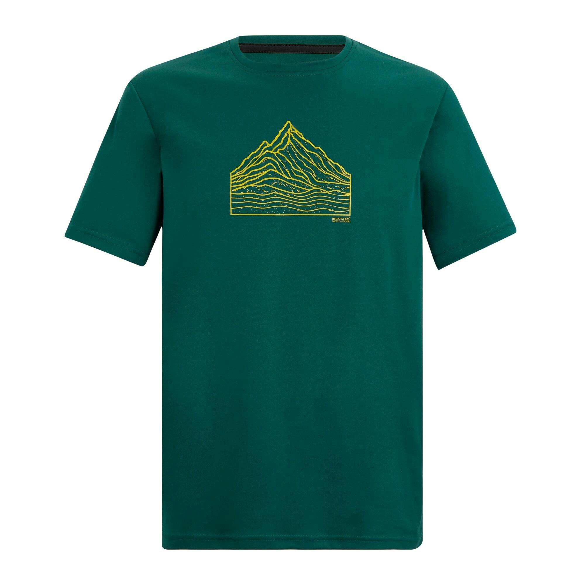 Regatta Men's Green Fingal Topographic T-Shirt - Mediterranean - 3XL - Mediterranean - 50% Polyester/50% Recycled Polyester