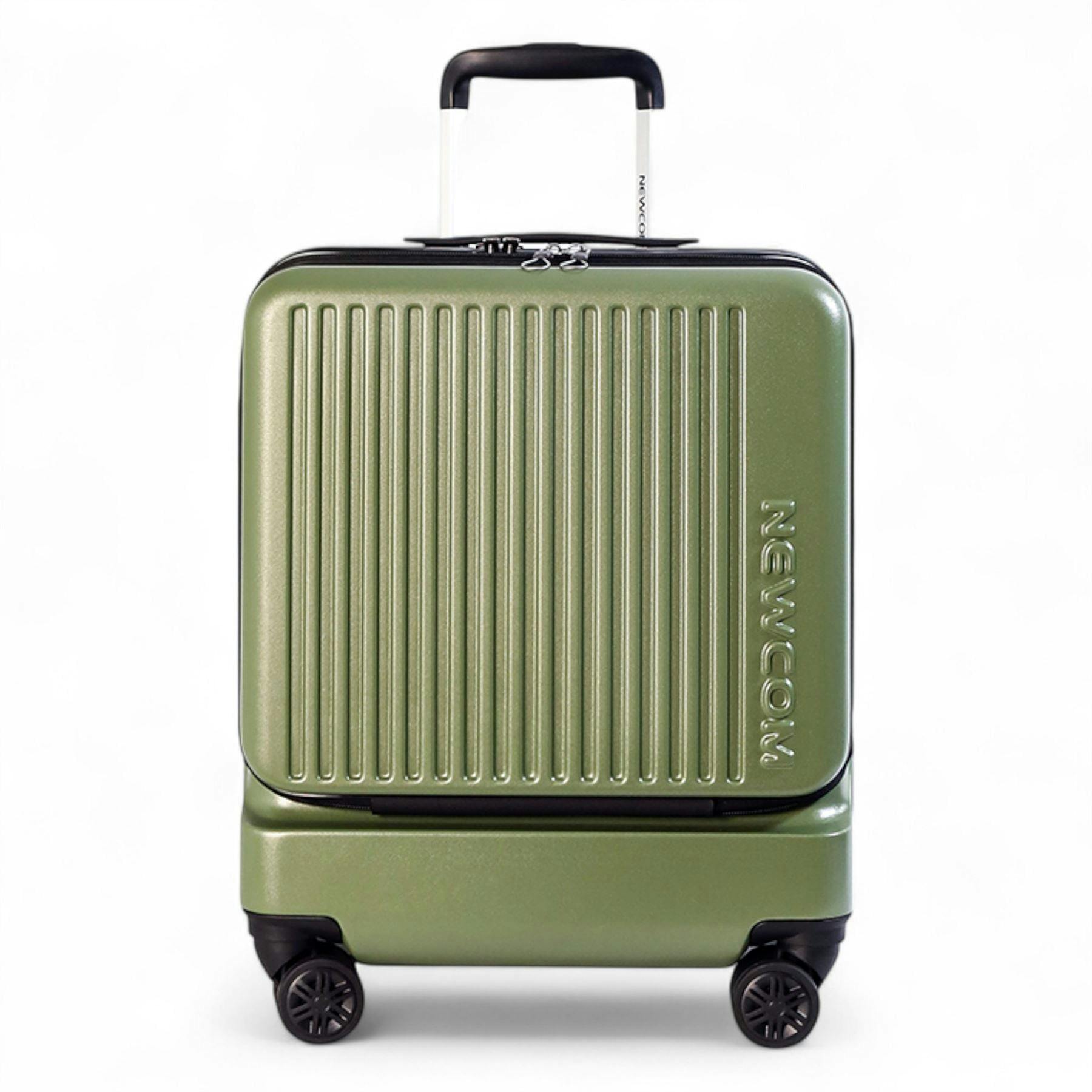 Infinity Luggage White/Pink/Green Durable Easyjet Ryanair 39 X 26 X 51.5 Cm Front Open Cabin Luggage Travel Suitcase - Olive - Cabin