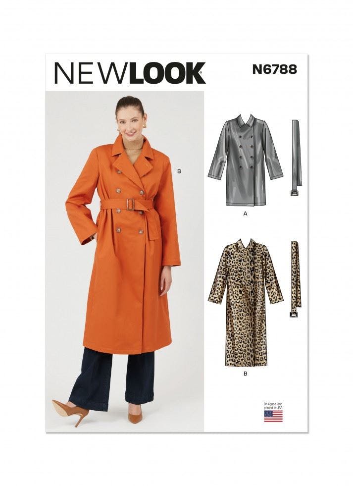 New Look Women's Sewing Pattern 6788, Coats For A (Xs-S-M-L-Xl-Xxl) - Intermediate - A (Xs-S-M-L-Xl-Xxl)