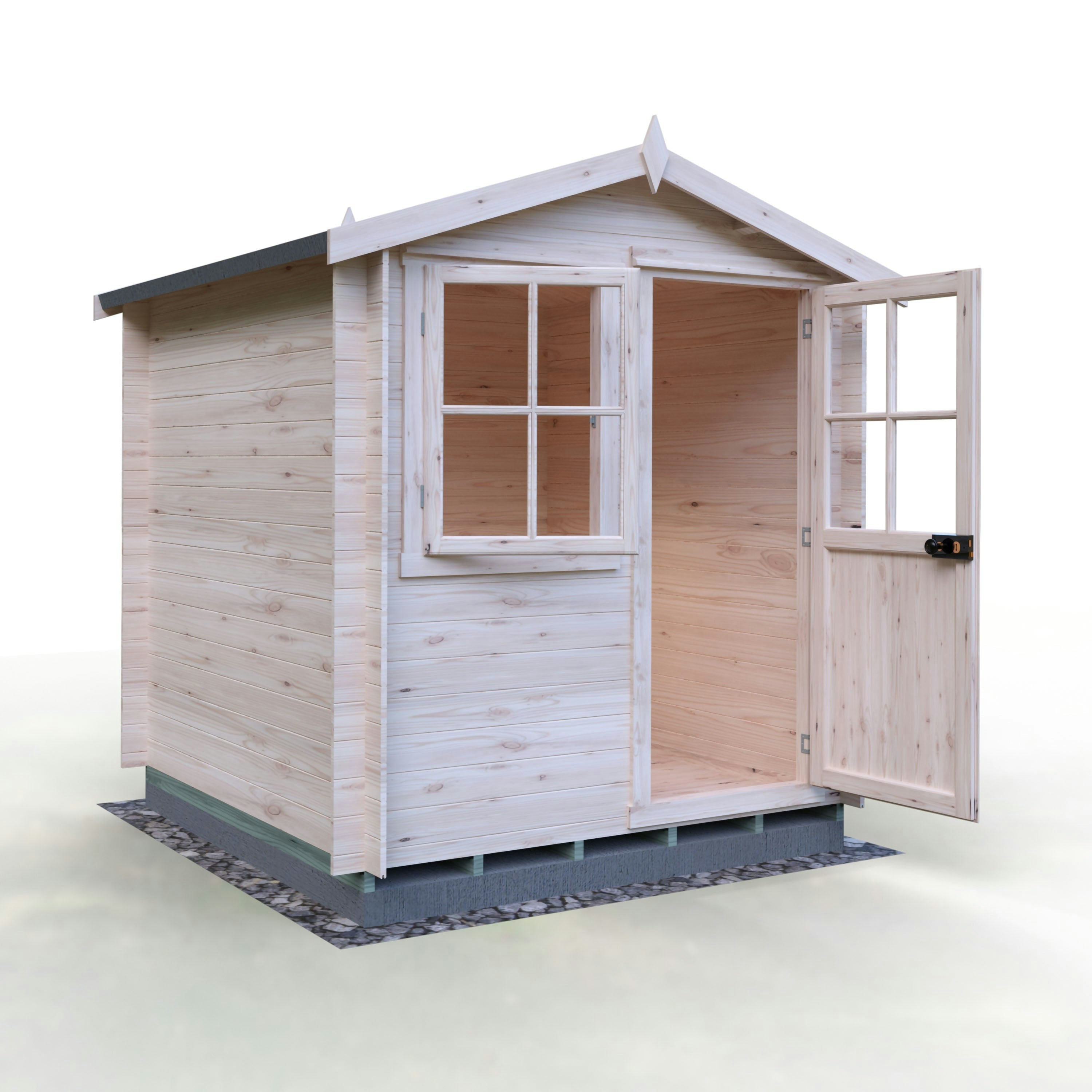 Rackhams Grey/Black Avesbury(Pembrook) 7X7 Log Cabin 19Mm Interlock Cladding
