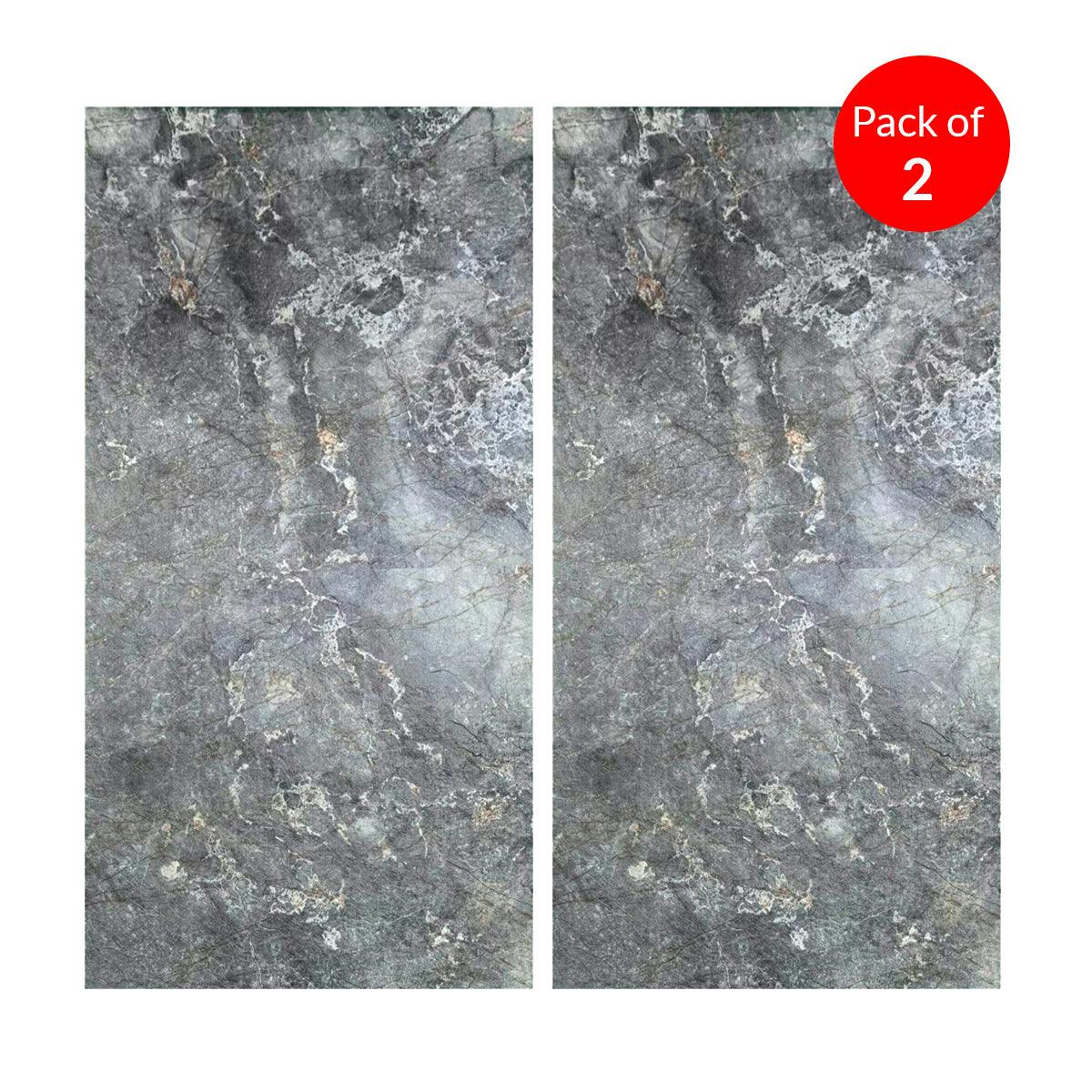 Rackhams Charcoal-Toned Flexible Landscape Marble Sheet Size:1200 X 600 X 3 Mm (Pack Of 2)