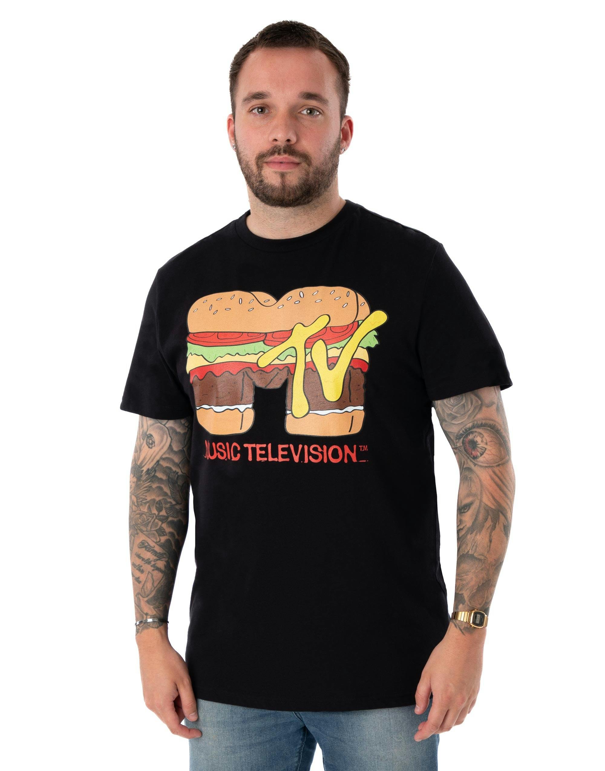 Vanilla Underground Unisex Black Mtv Burger Short Sleeved T-Shirt - Small