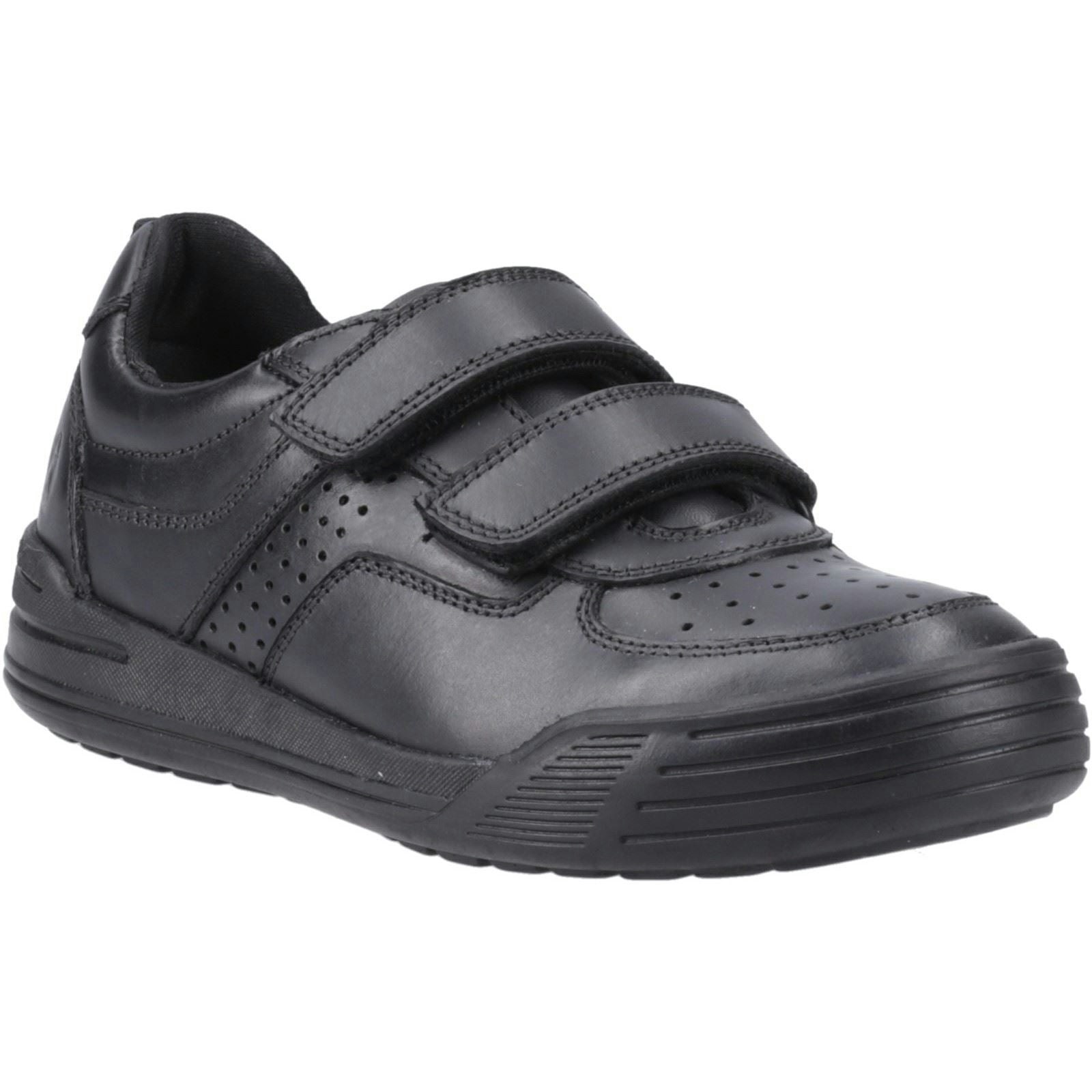 Hush Puppies Boys Black Sully Leather 'S Shoes - Size 4