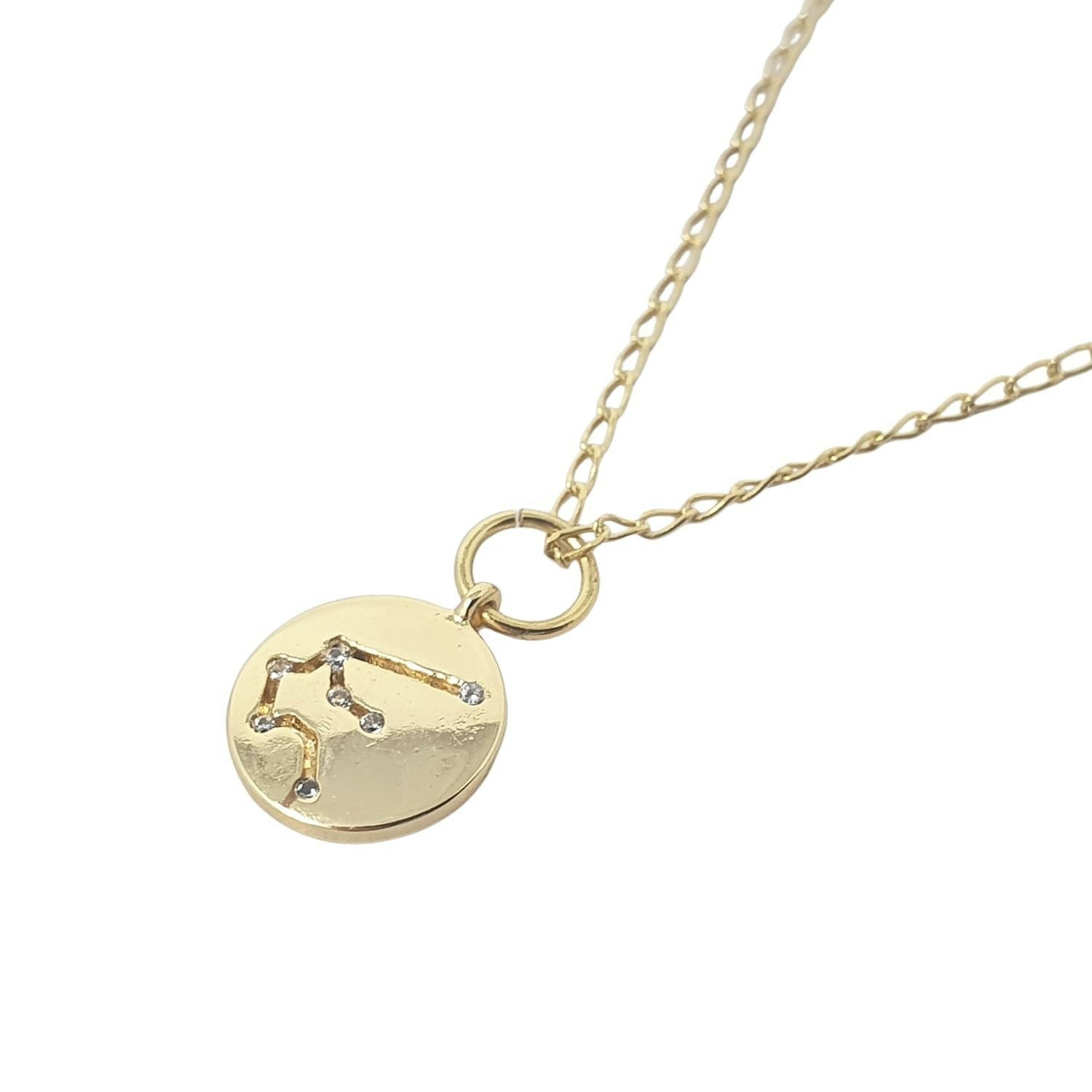 Harfi Gold Aquarius Plated Constellation Star Map Pendant Charm Necklace