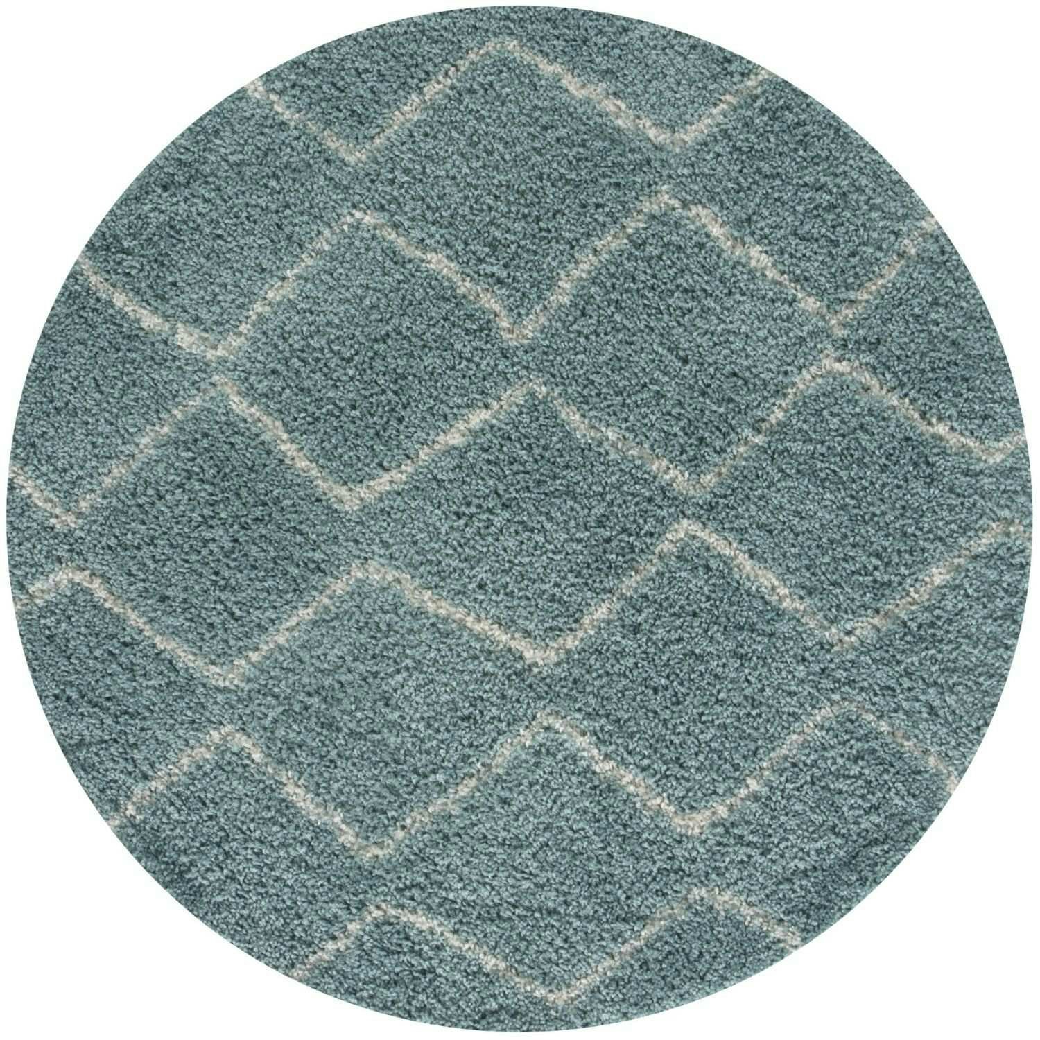 The Rugs Blue Moroccan Duck Egg Shaggy Rug | 850 - Ø 120 Cm