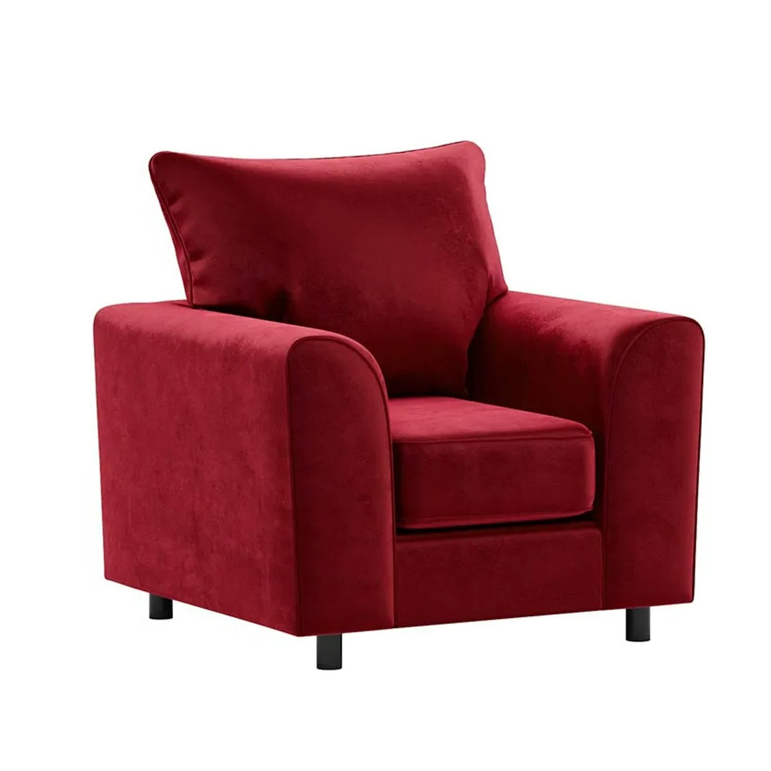 Furnishings For Less Red Brooklyn Full Foam Plush Velvet Armchair