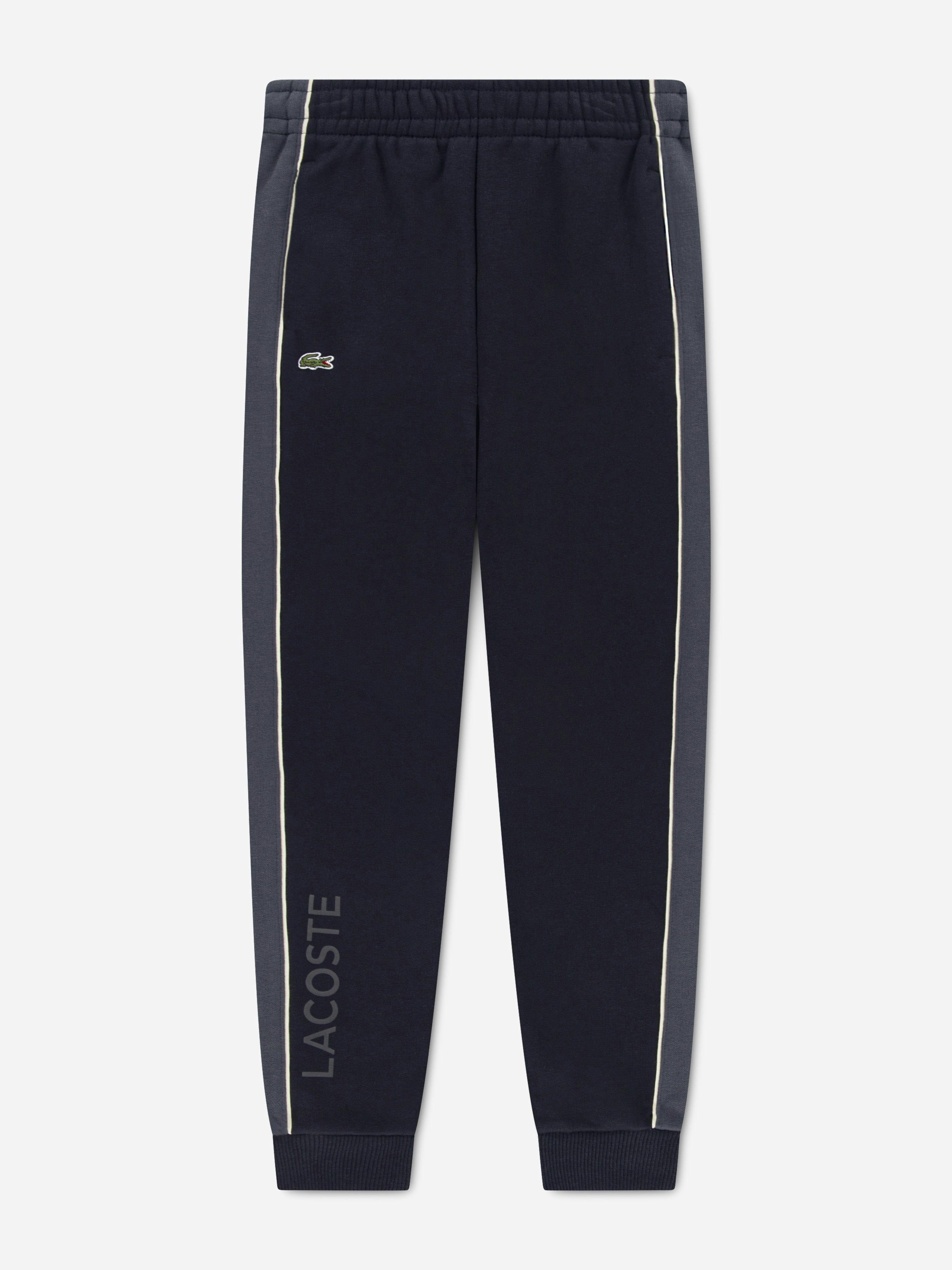 Lacoste Kids Boys Black Lacoste Colourblock Joggers In - 3 Yrs