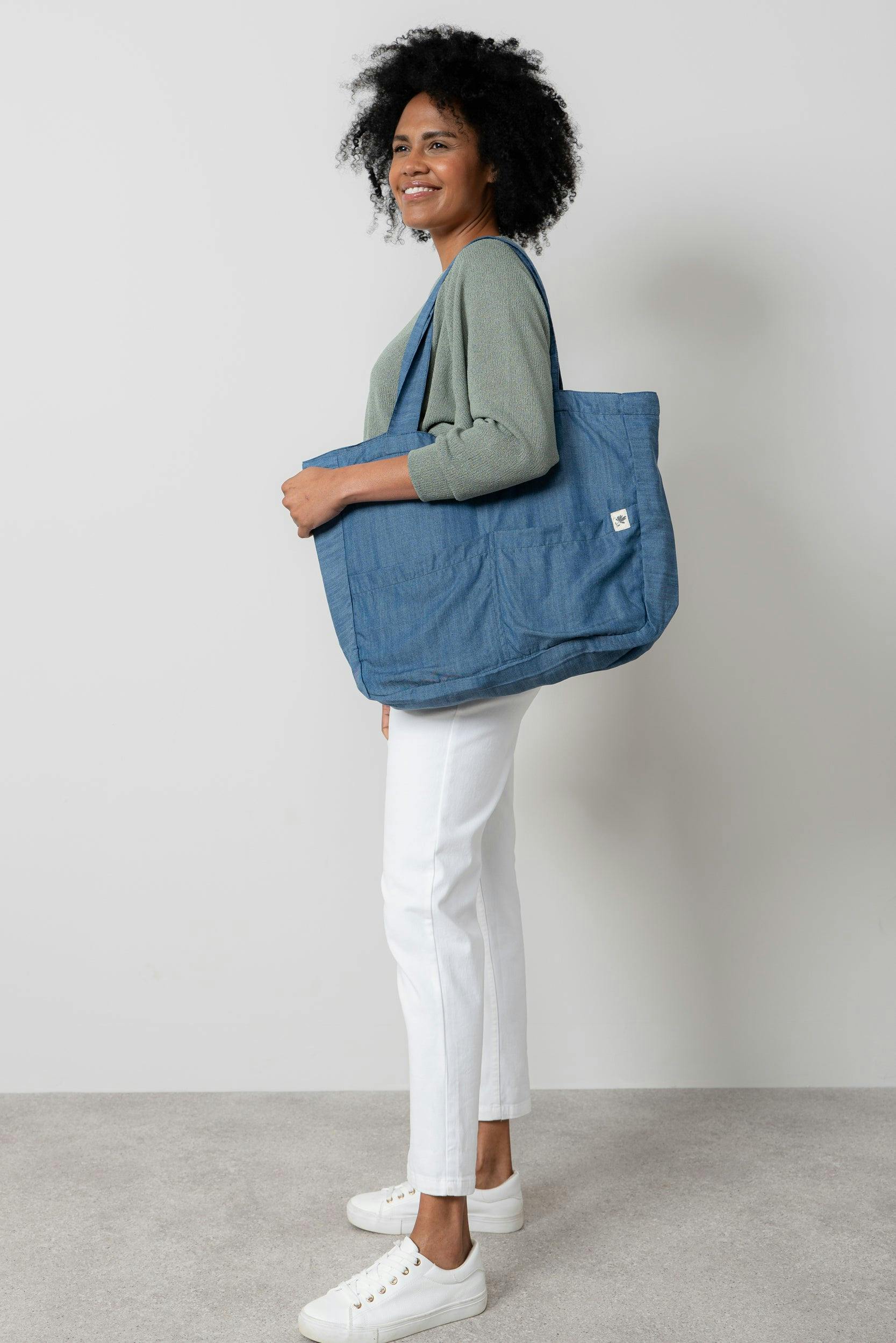 Lily & Me Denim Tote Bag - Denim - One Size