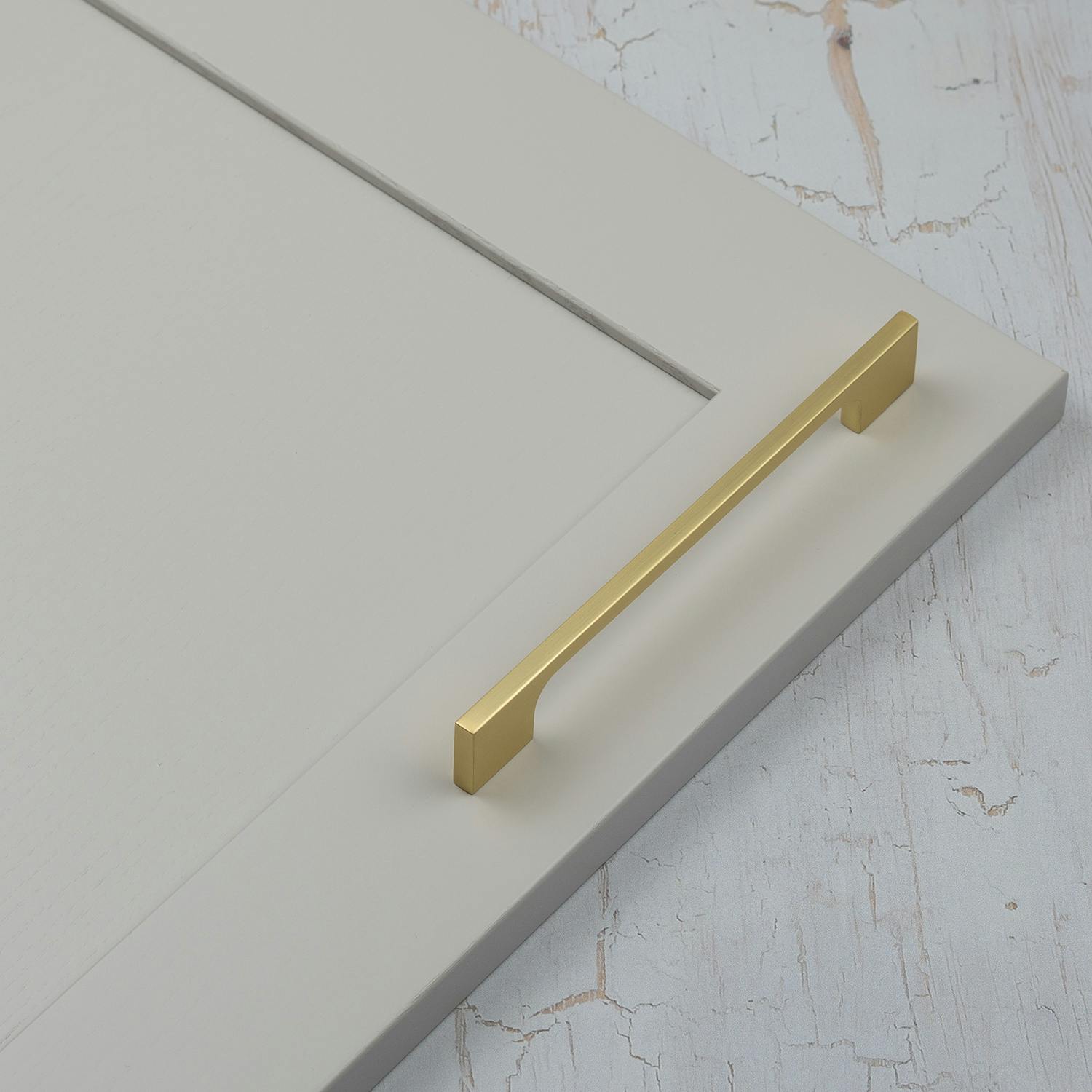 Rackhams Brushed Brass Slim Modern Handles - 160Mm Handle