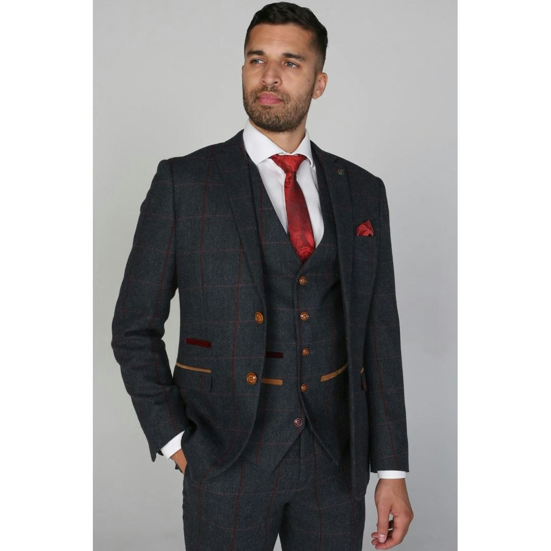 Paul Andrew Men's Blue Madrid - Tweed Blazer - 34