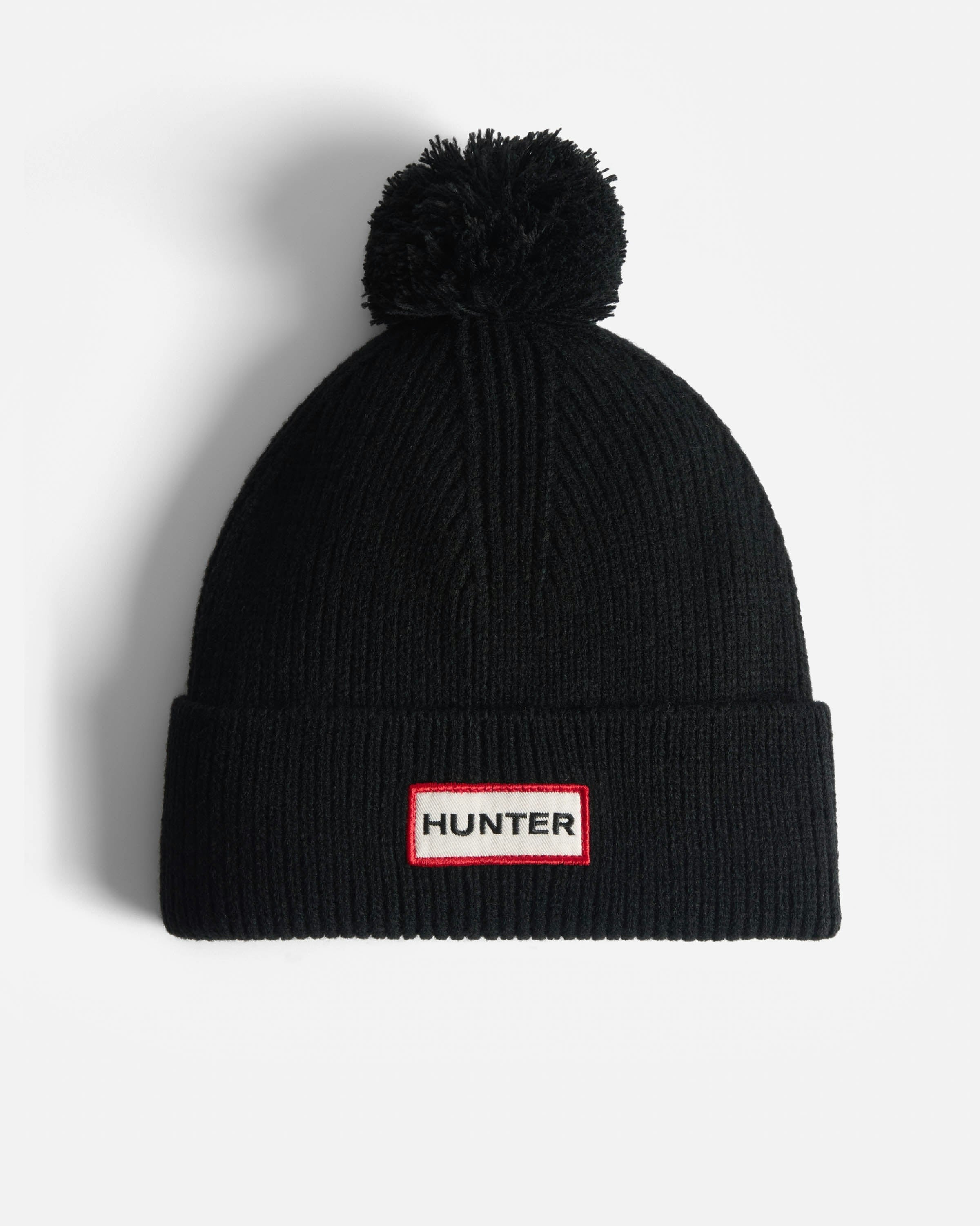 Hunter Women's Rib Pom Bobble Hat - Black - Ladies - Image 4