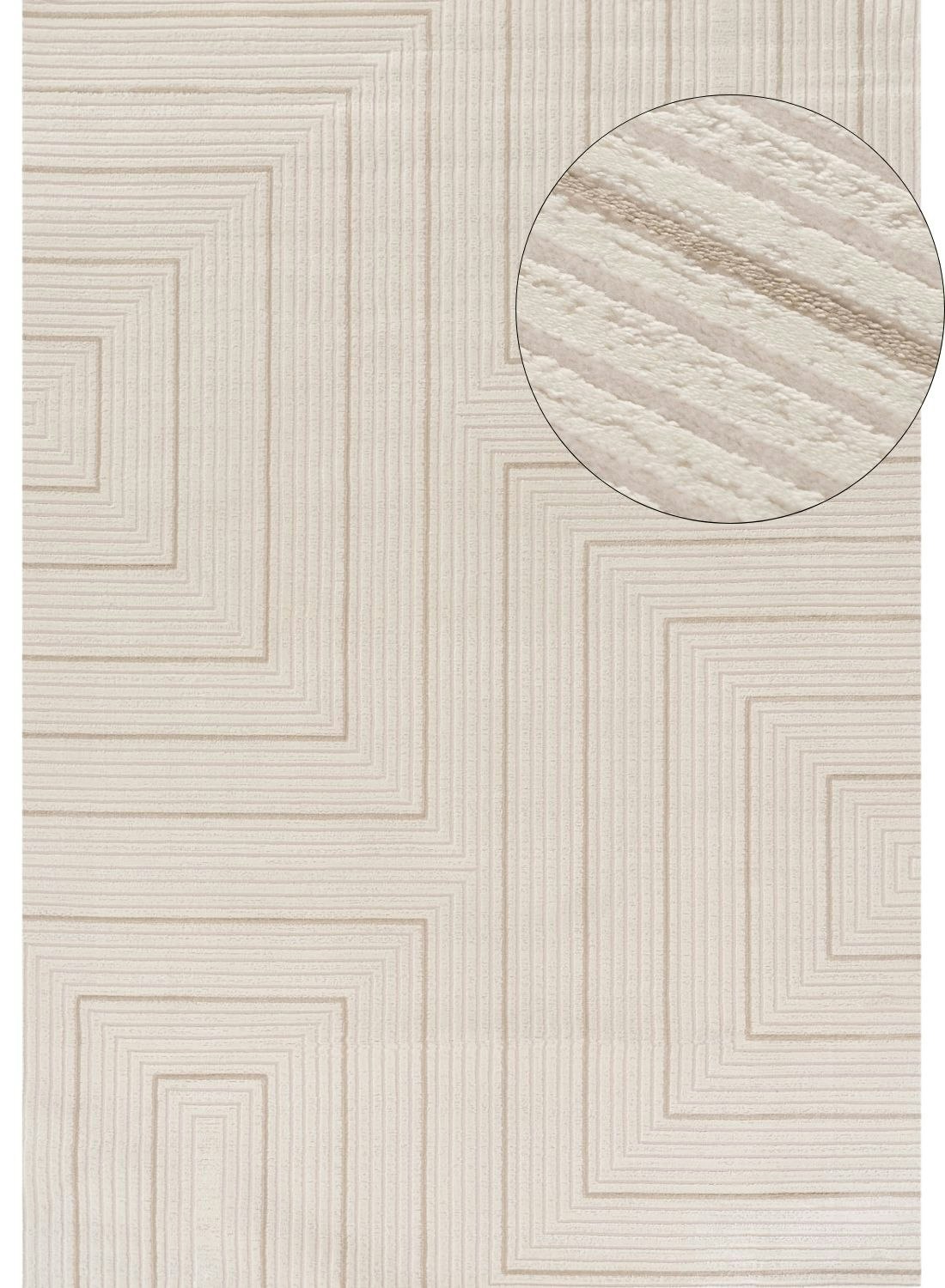 The Rugs Cream/Beige Carmel - Geometric Rug | 6040 - 120X170 Cm