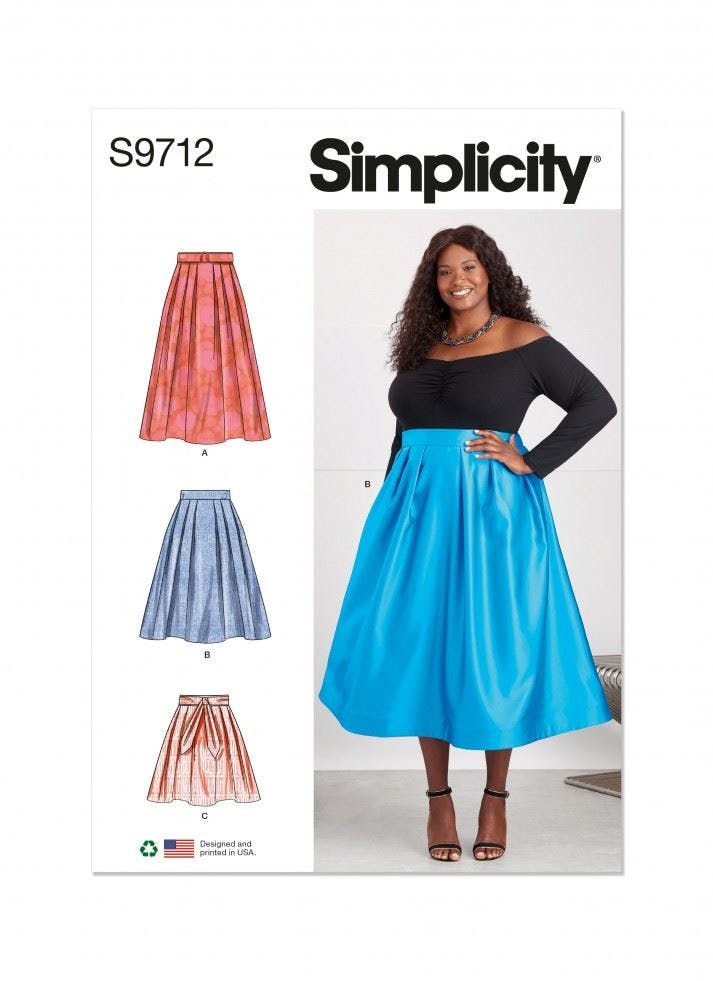 Simplicity Women's Sewing Pattern 9712, Skirts For W2 (20W-22W-24W-26W-28W) - Intermediate - W2 (20W-22W-24W-26W-28W)