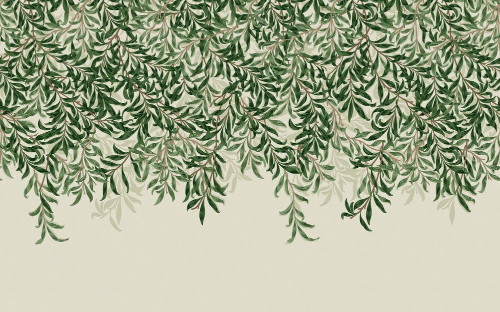 William Morris At Home Green Willow Bough Fixed Size Mural |