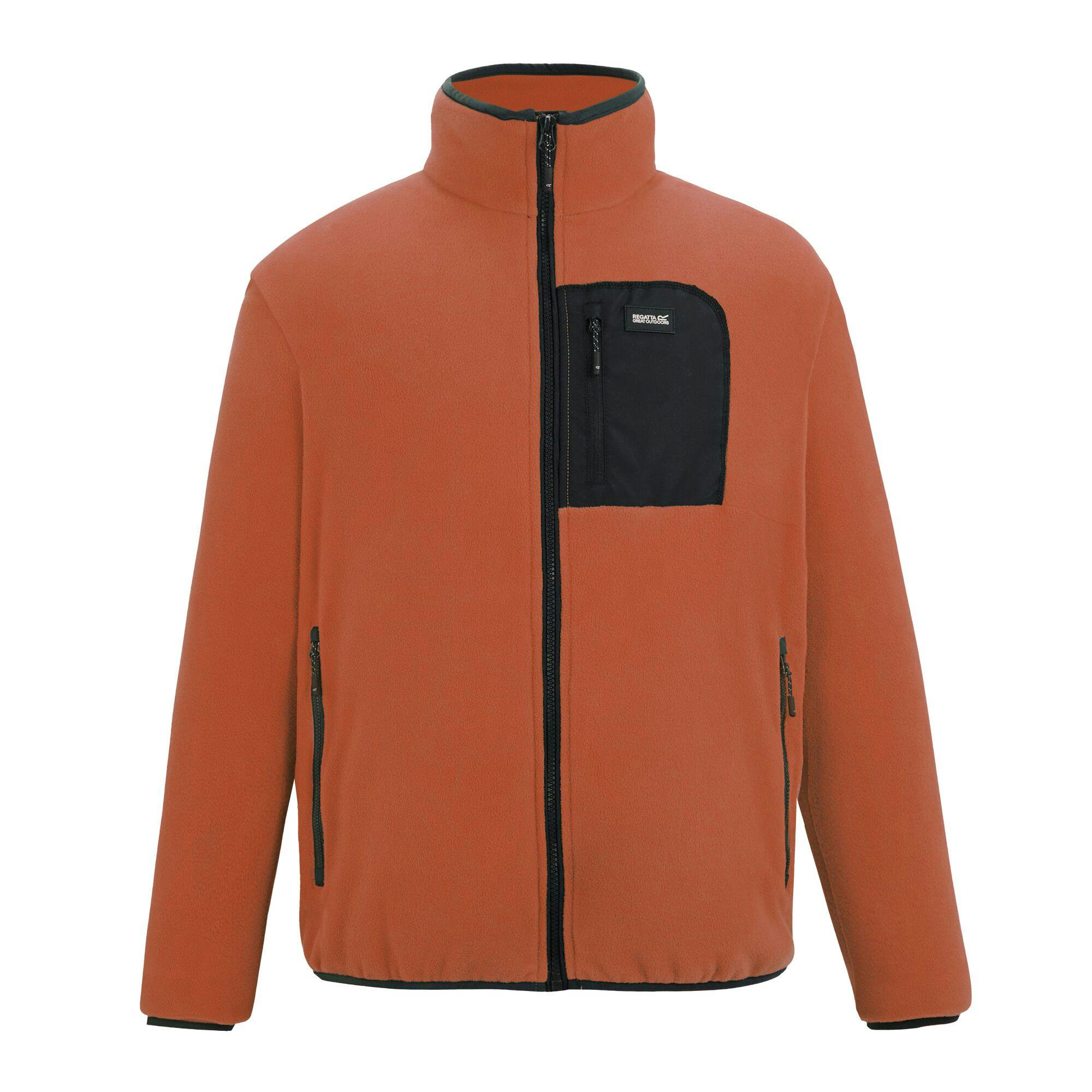 Regatta Men's Black Frankie Full Zip Fleece Jacket - Brick/ - 3XL - Brick/ - 70% Polyester/30% Recycled Polyester