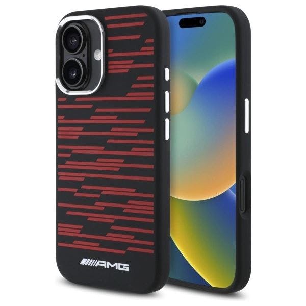 Mercedes Black/Red Benz Amg Silicone Graphics Case With Magsafe For Iphone 16 6.1" & - Amhmp16s24ssrrk