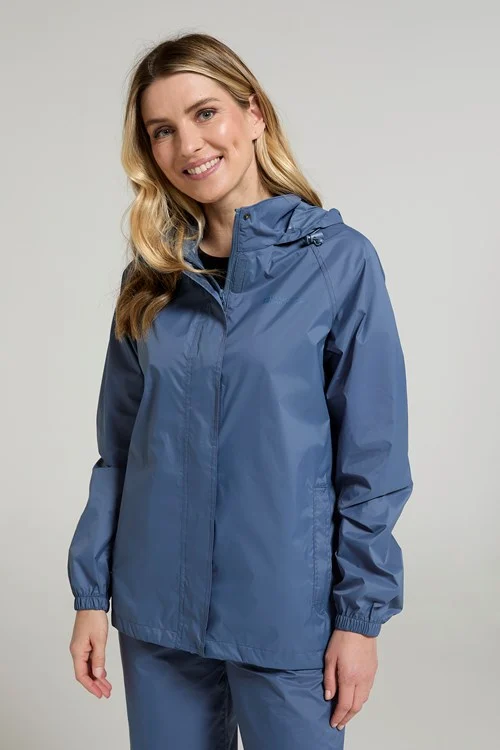 Mountain Warehouse Women's Blue Pakka Ii Waterproof Jacket - Size 14 Uk