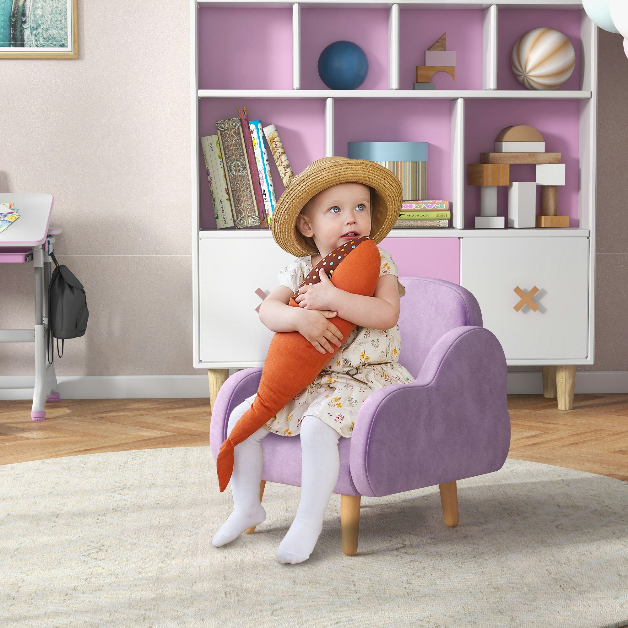 Rackhams Purple Cloud-Shaped Toddler Armchair, Kids Chair, 1.5-3 Years