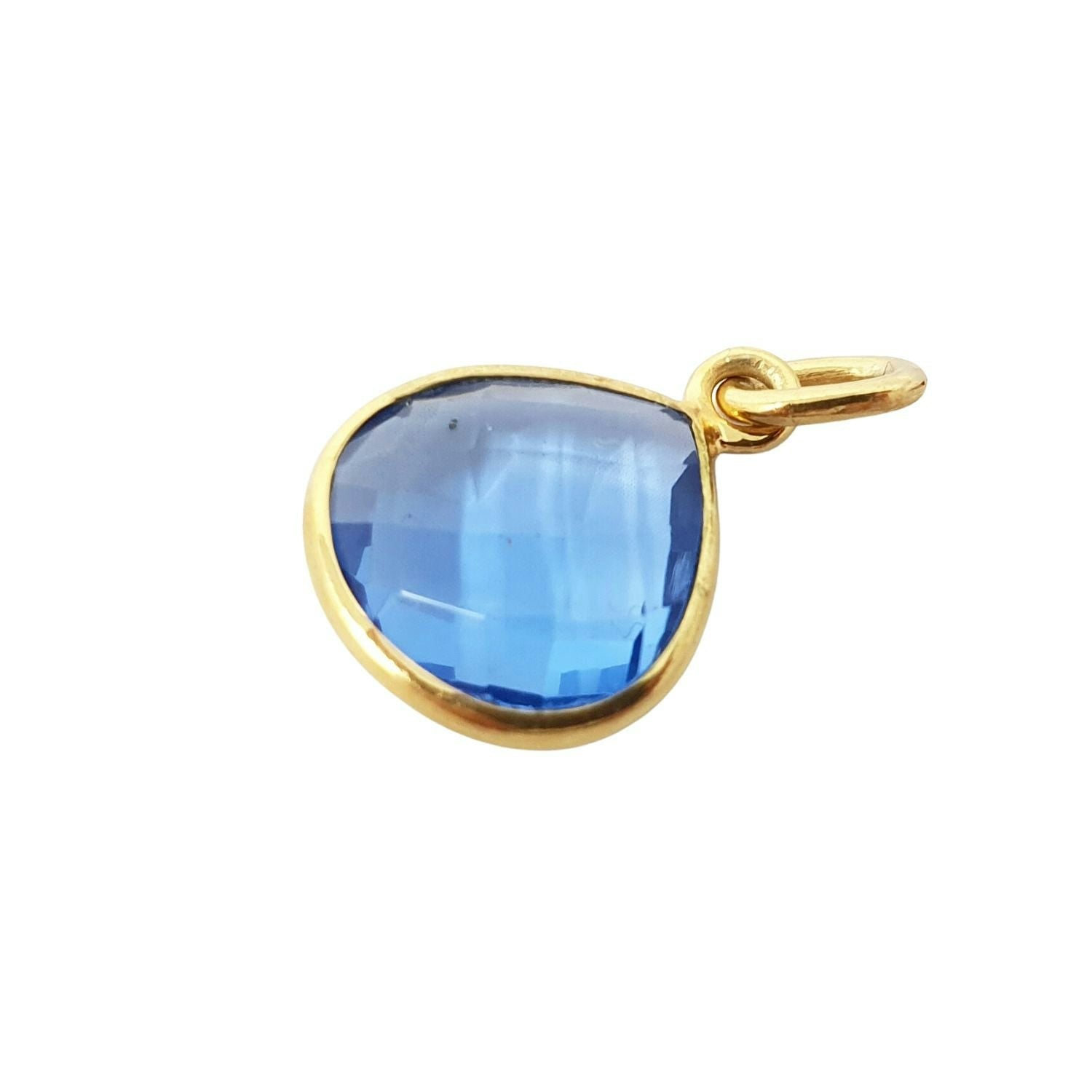 Harfi Blue/Gold Topaz December Birthstone Vermeil Heart Pendant